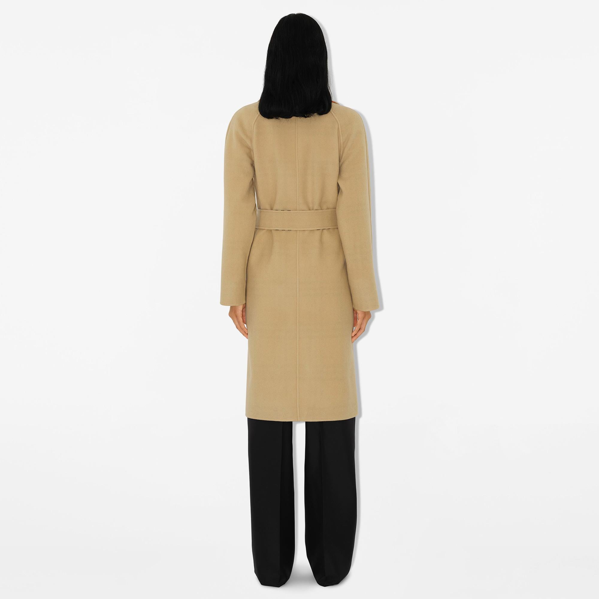 Burberry Giu Reversible Wool Wrap Kadın Bej Palto