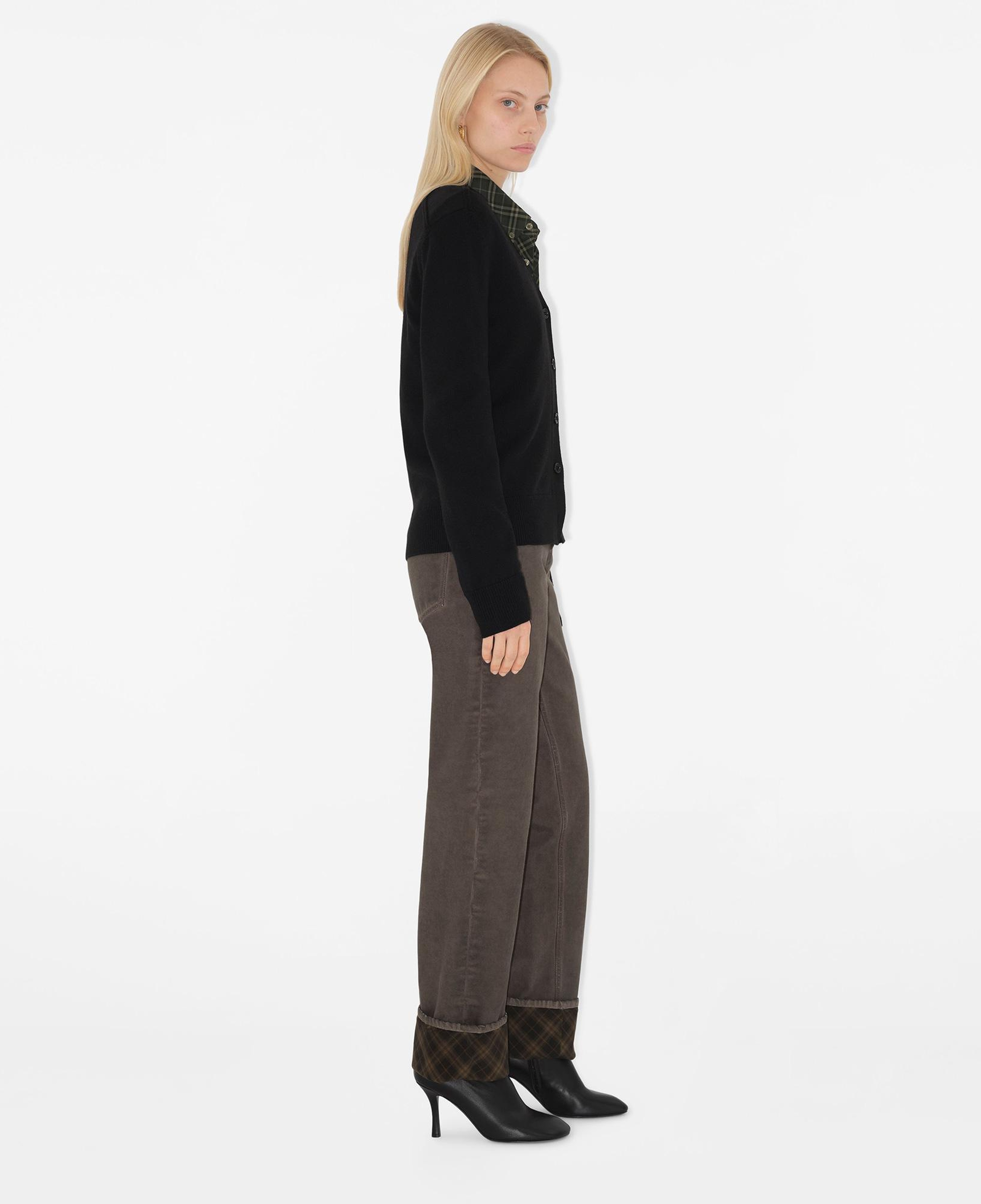 Burberry Smt Label Wool Cardigan Kadın Siyah Hırka