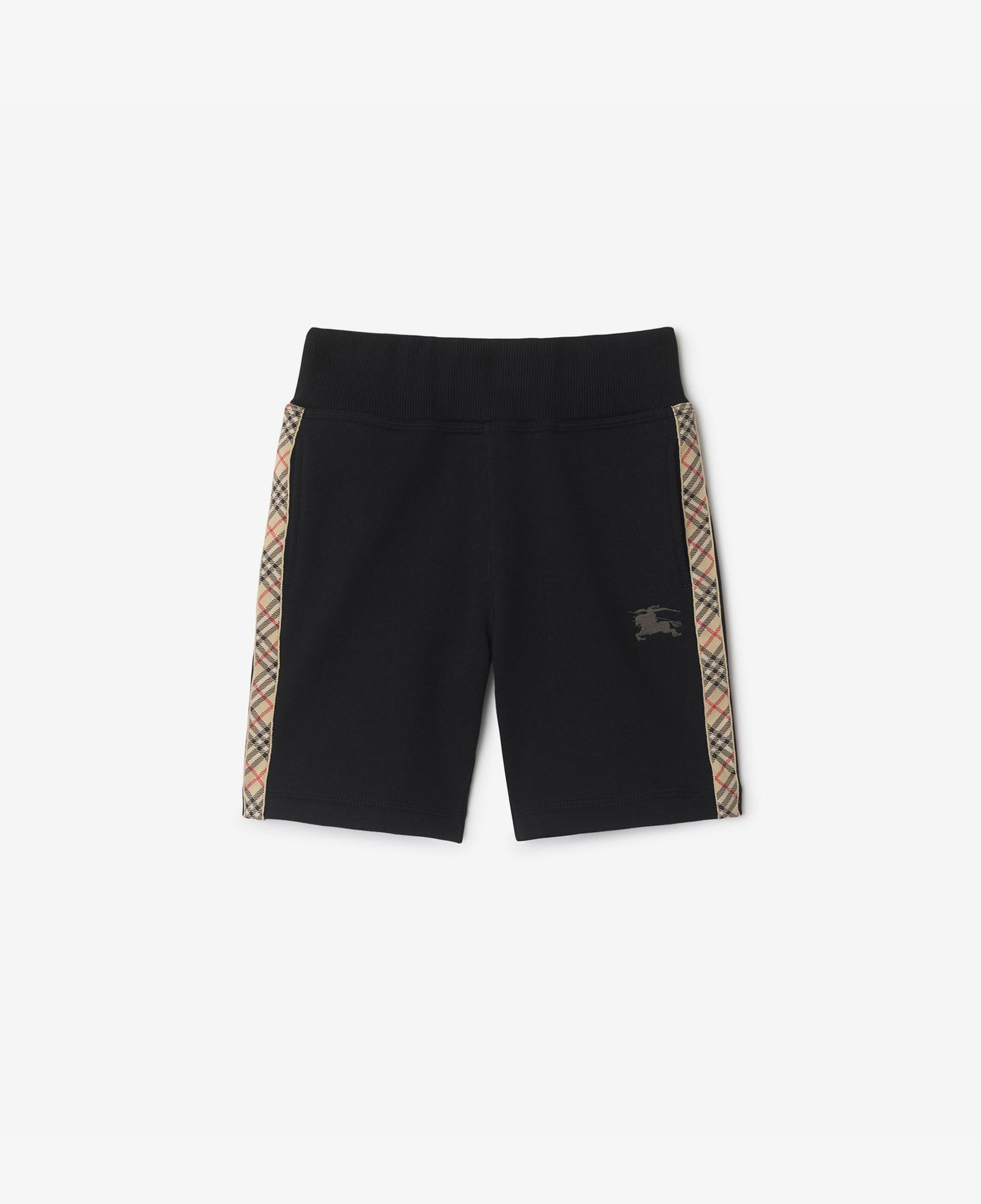 Burberry Benny Tape Check Trim Cotton Çocuk Siyah Şort
