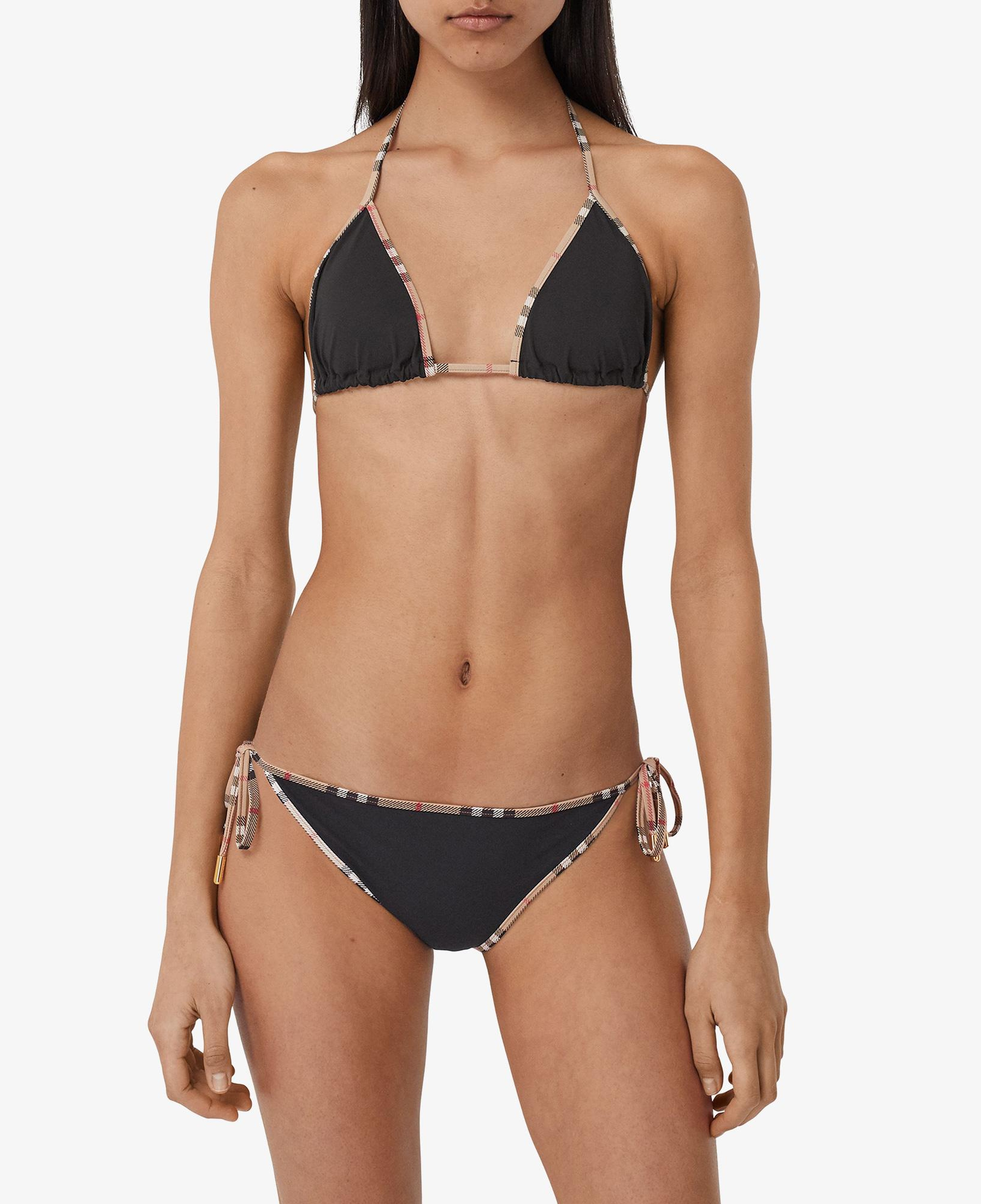 Burberry Check Trim Triangle Kadın Siyah Bikini Altı