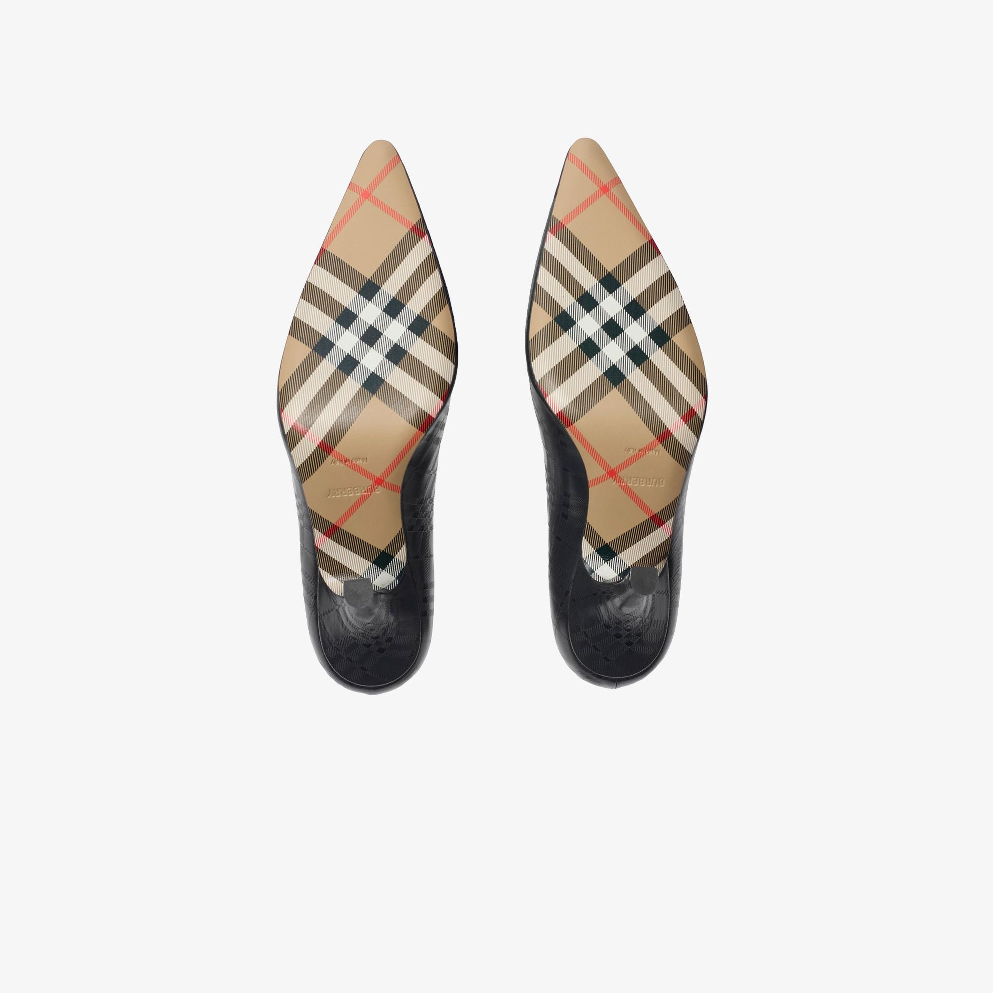 Burberry Dame Leather Pump Kadın Siyah Topuklu Ayakkabı