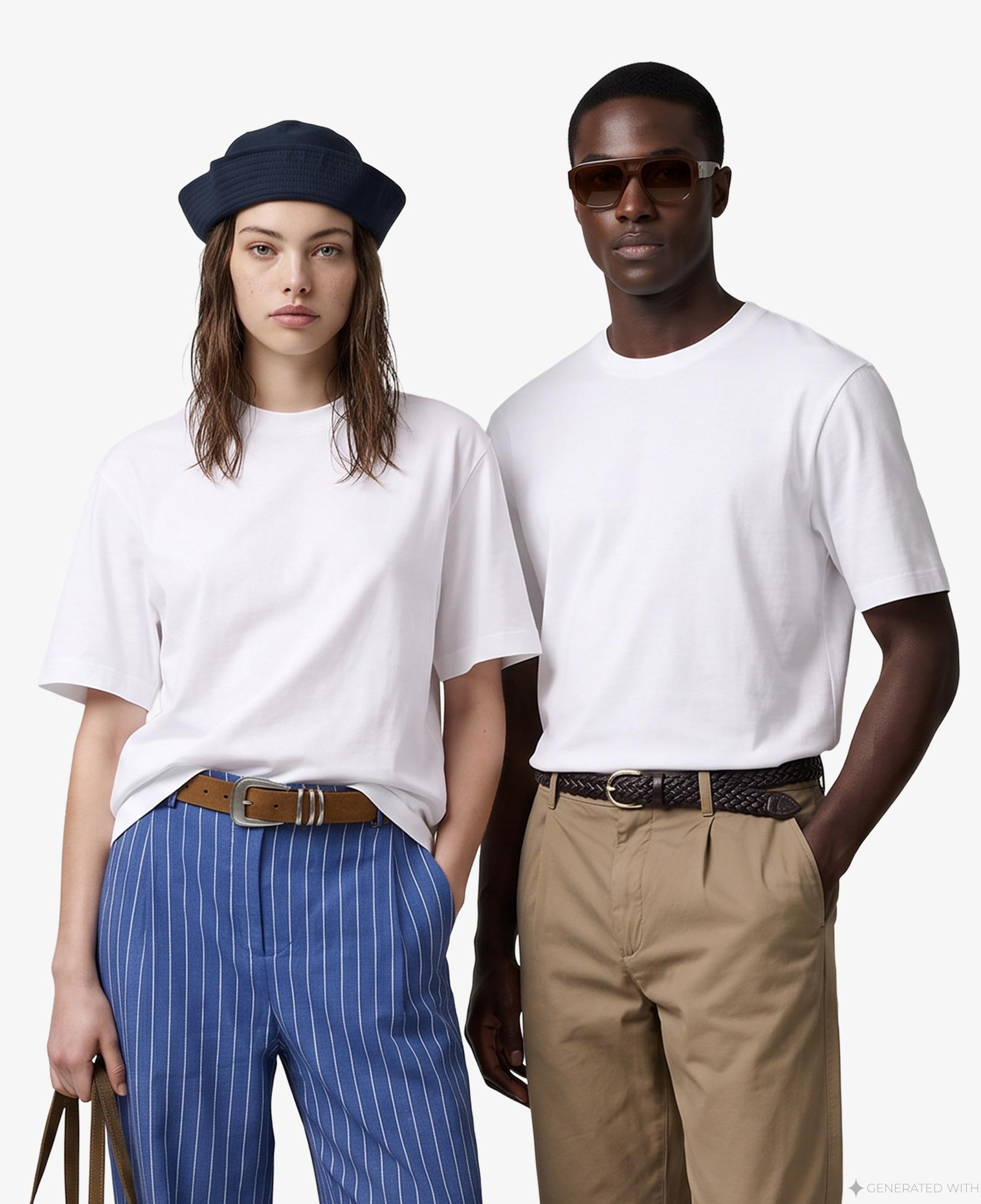 FashFed Basic Unisex Beyaz T-Shirt