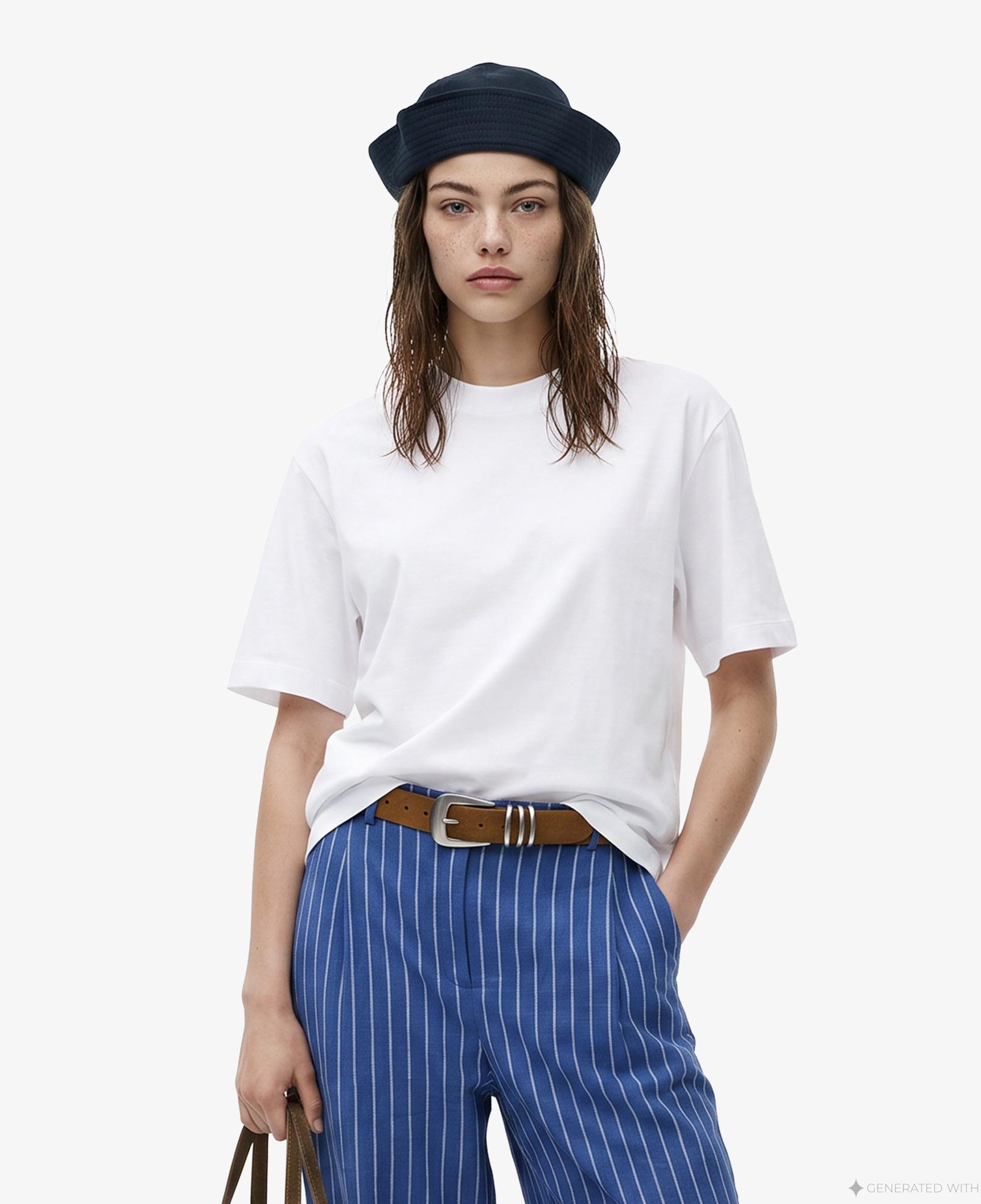 FashFed Basic Unisex Beyaz T-Shirt