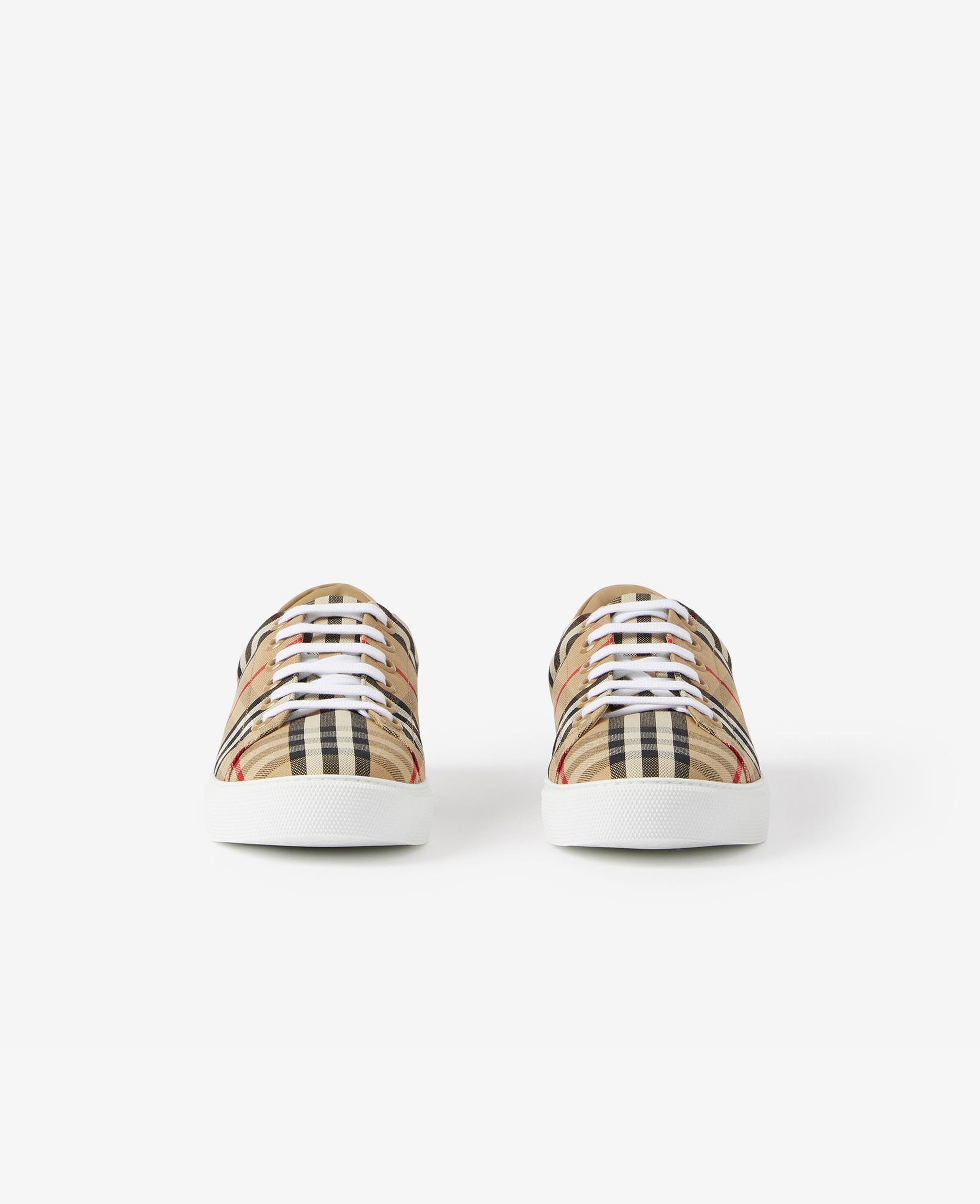 Burberry Check and Leather Kadın Bej Sneaker