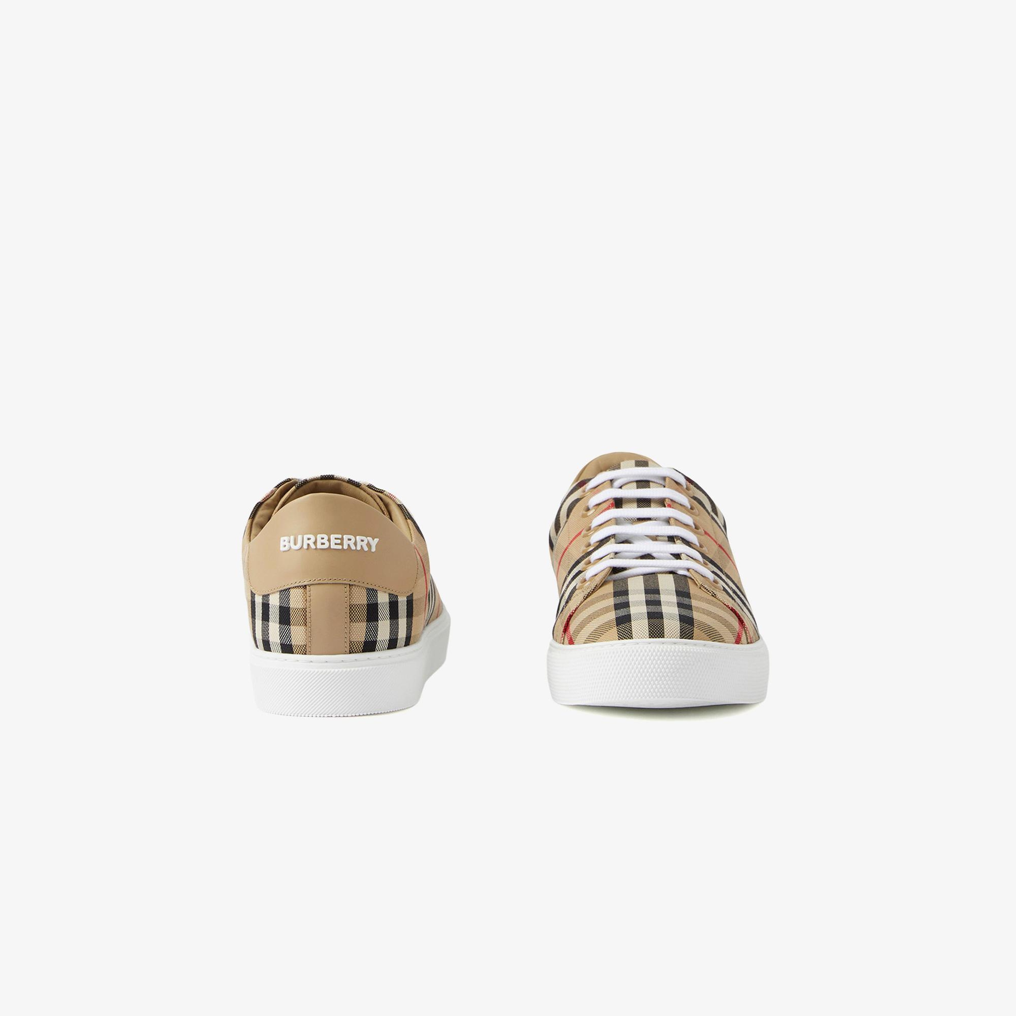 Burberry Check and Leather Kadın Bej Sneaker