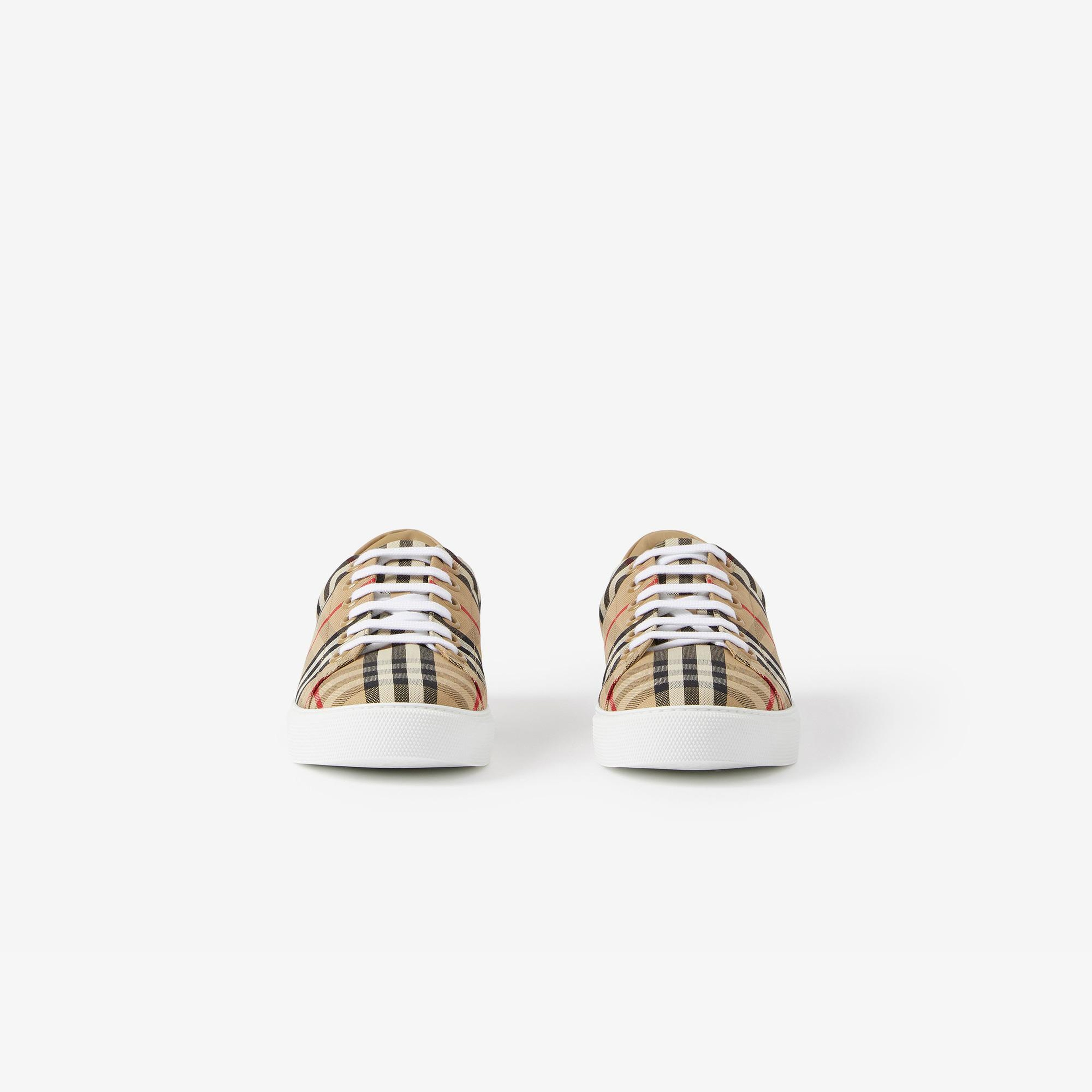 Burberry Check and Leather Kadın Bej Sneaker