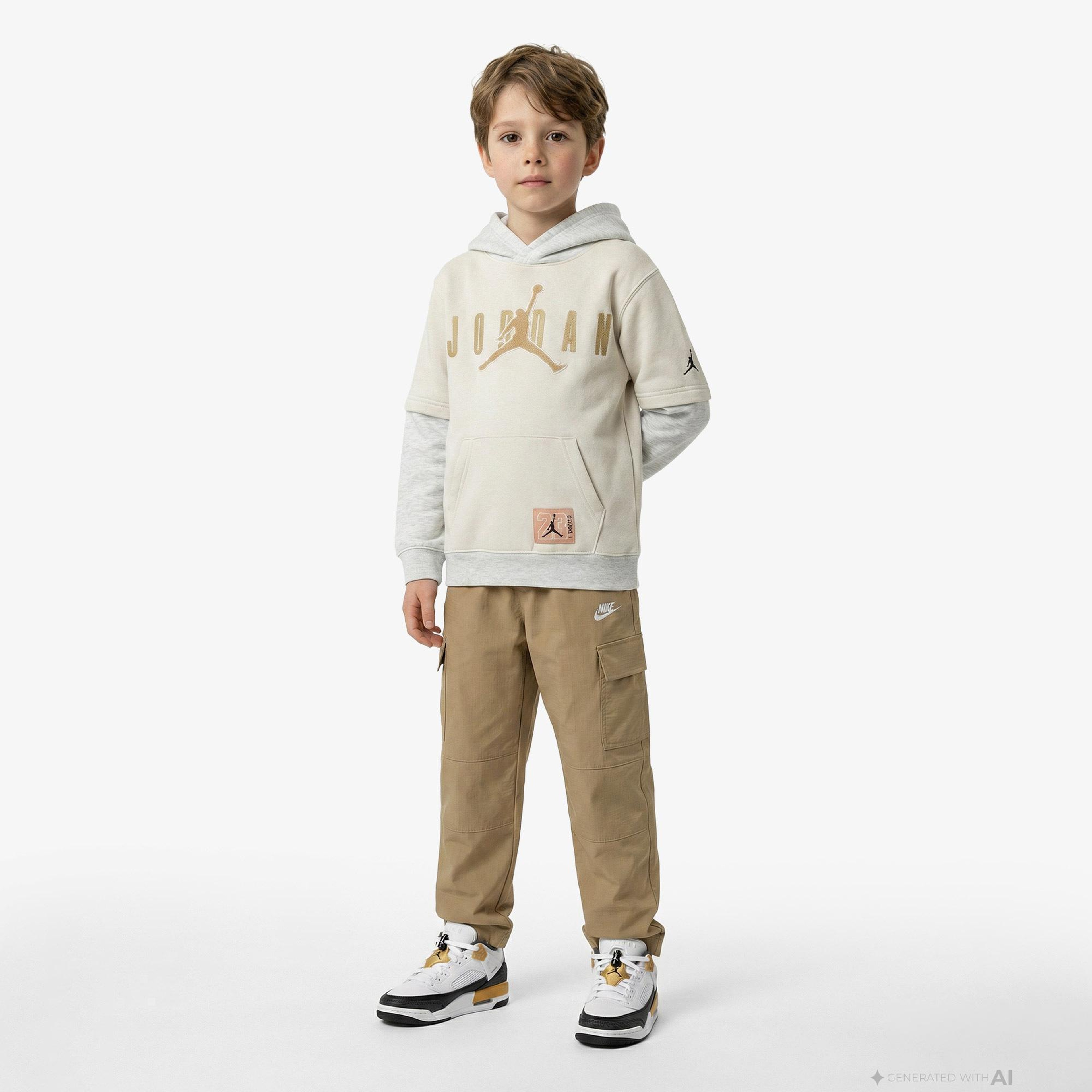 Jordan Future Flight Çocuk Krem Kapüşonlu Sweatshirt