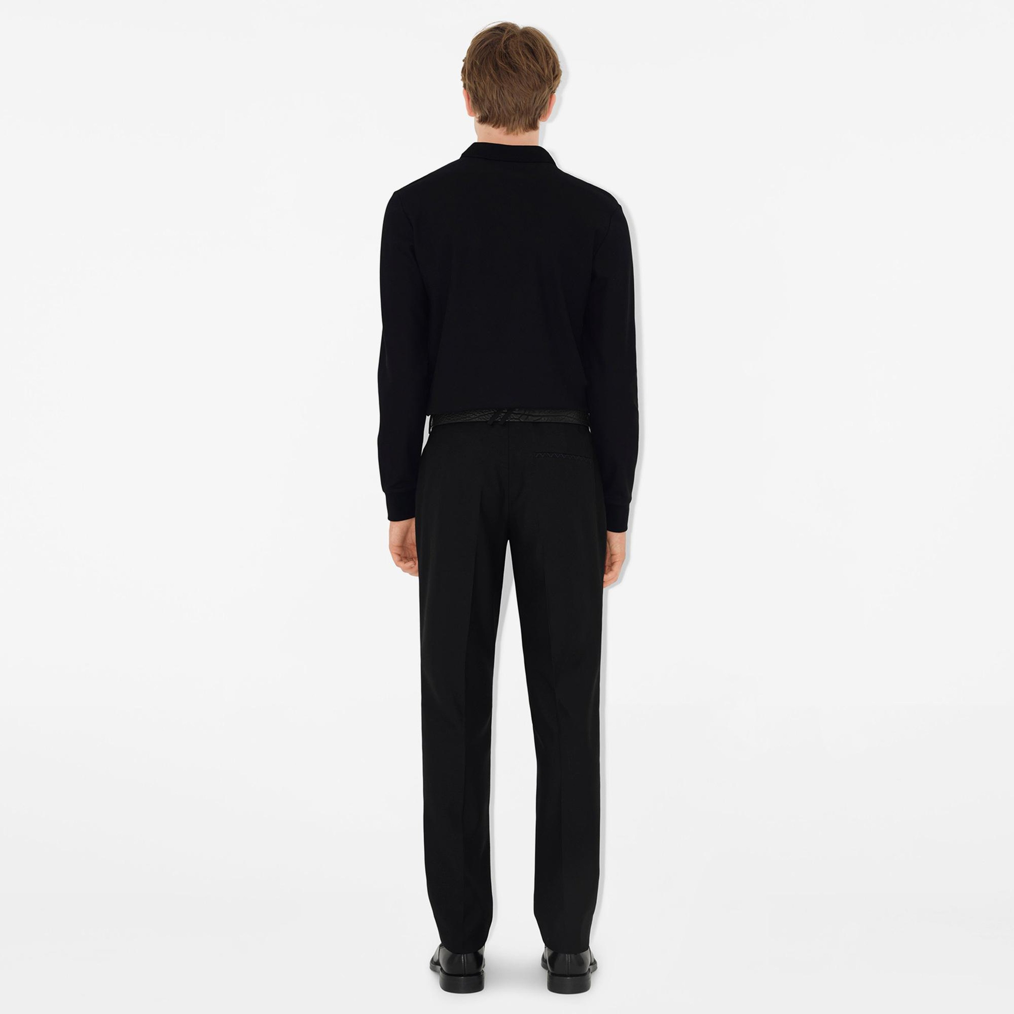 Burberry Long-sleeve Pamuklu Erkek Siyah Polo