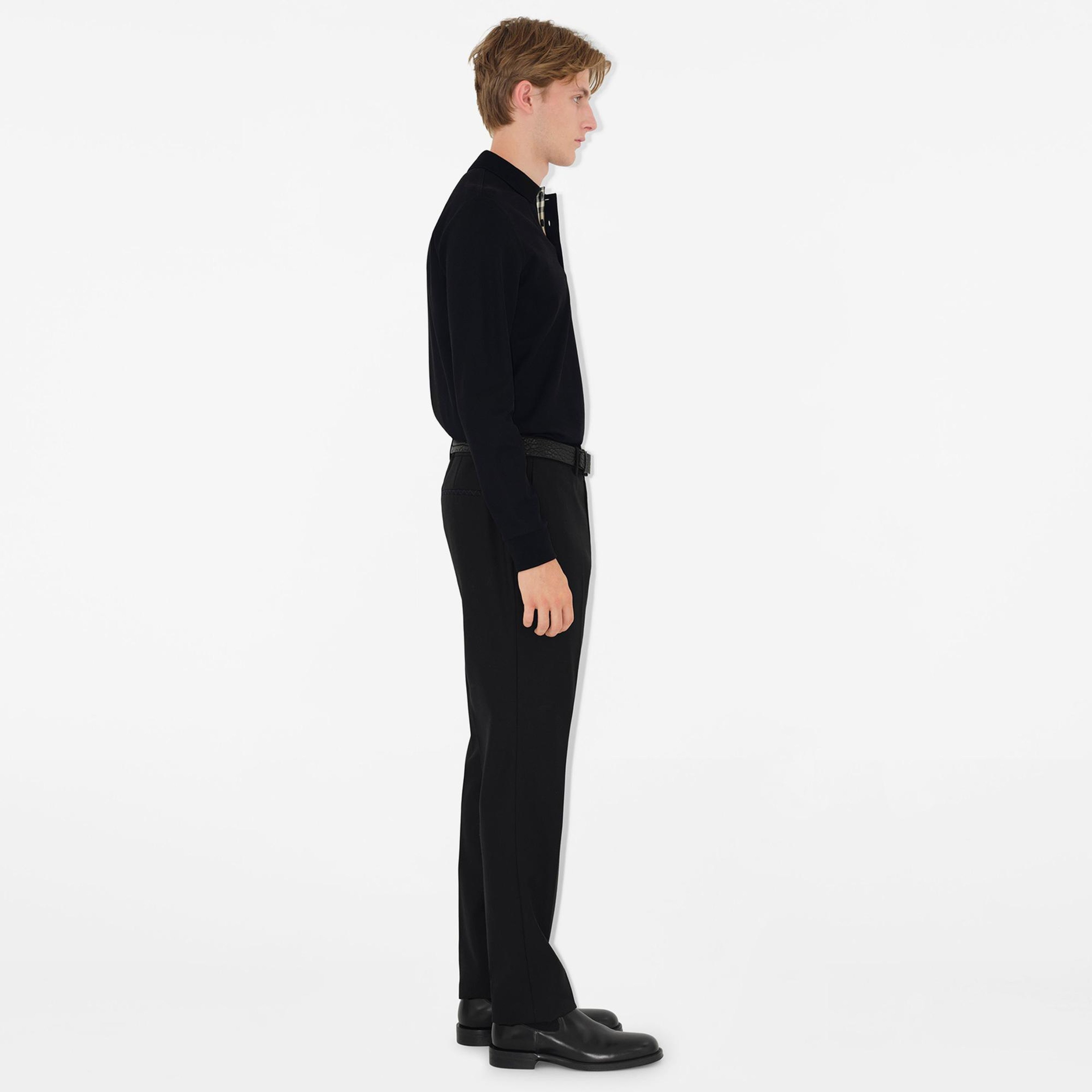 Burberry Long-sleeve Pamuklu Erkek Siyah Polo