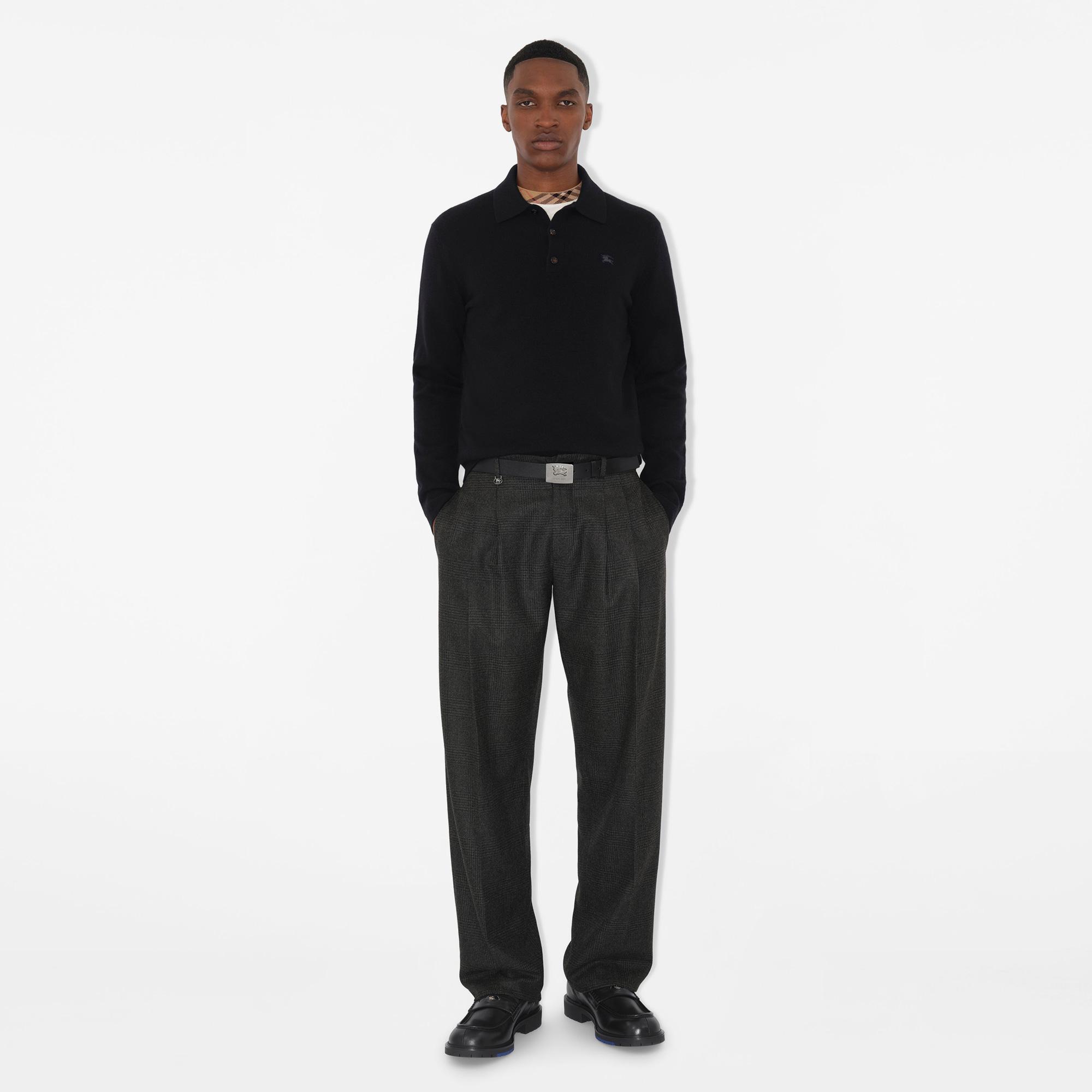 Burberry Cashmere Blend Erkek Siyah Uzun Kollu Triko