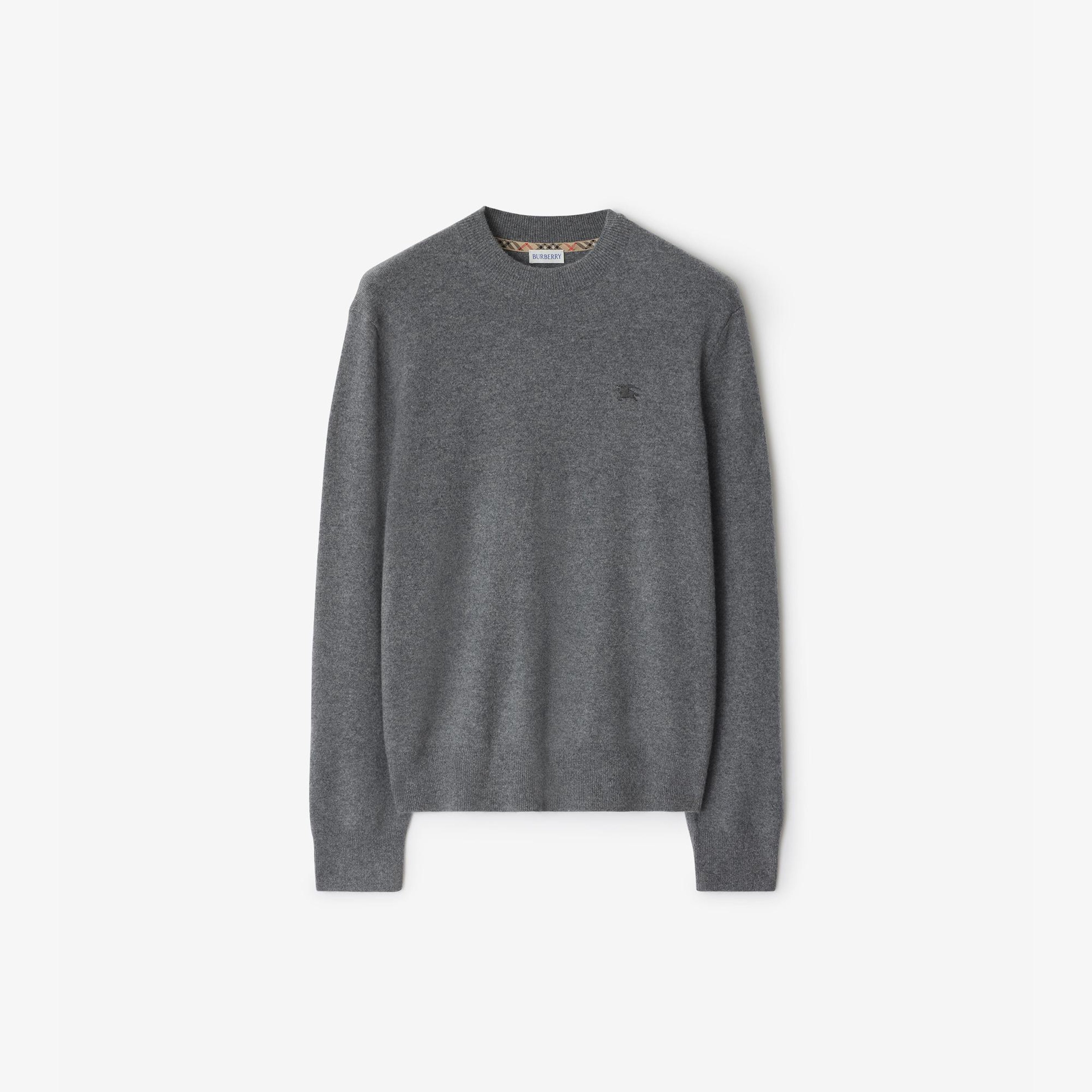 Burberry Cashmere Blend Erkek Gri Triko