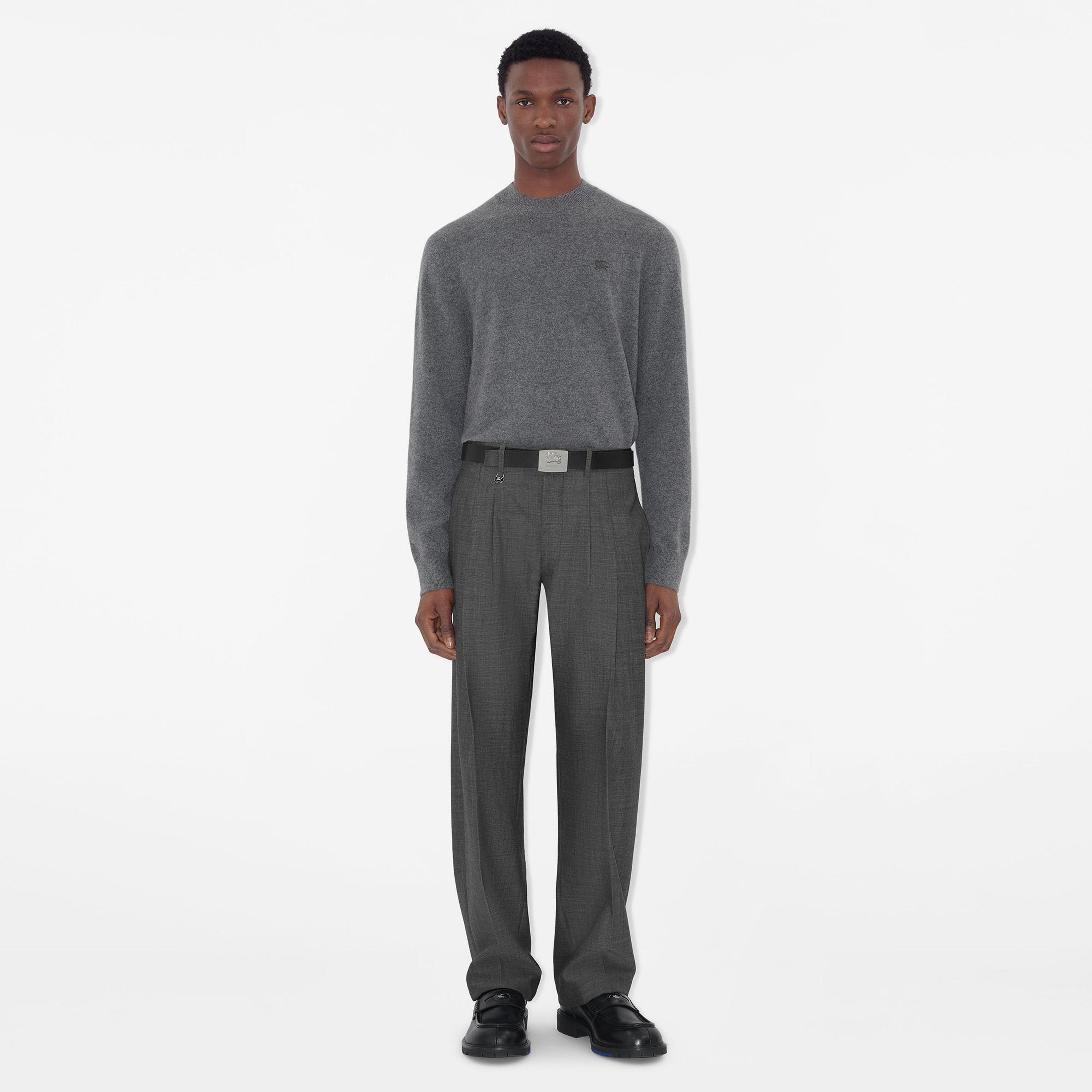 Burberry Cashmere Blend Erkek Gri Triko