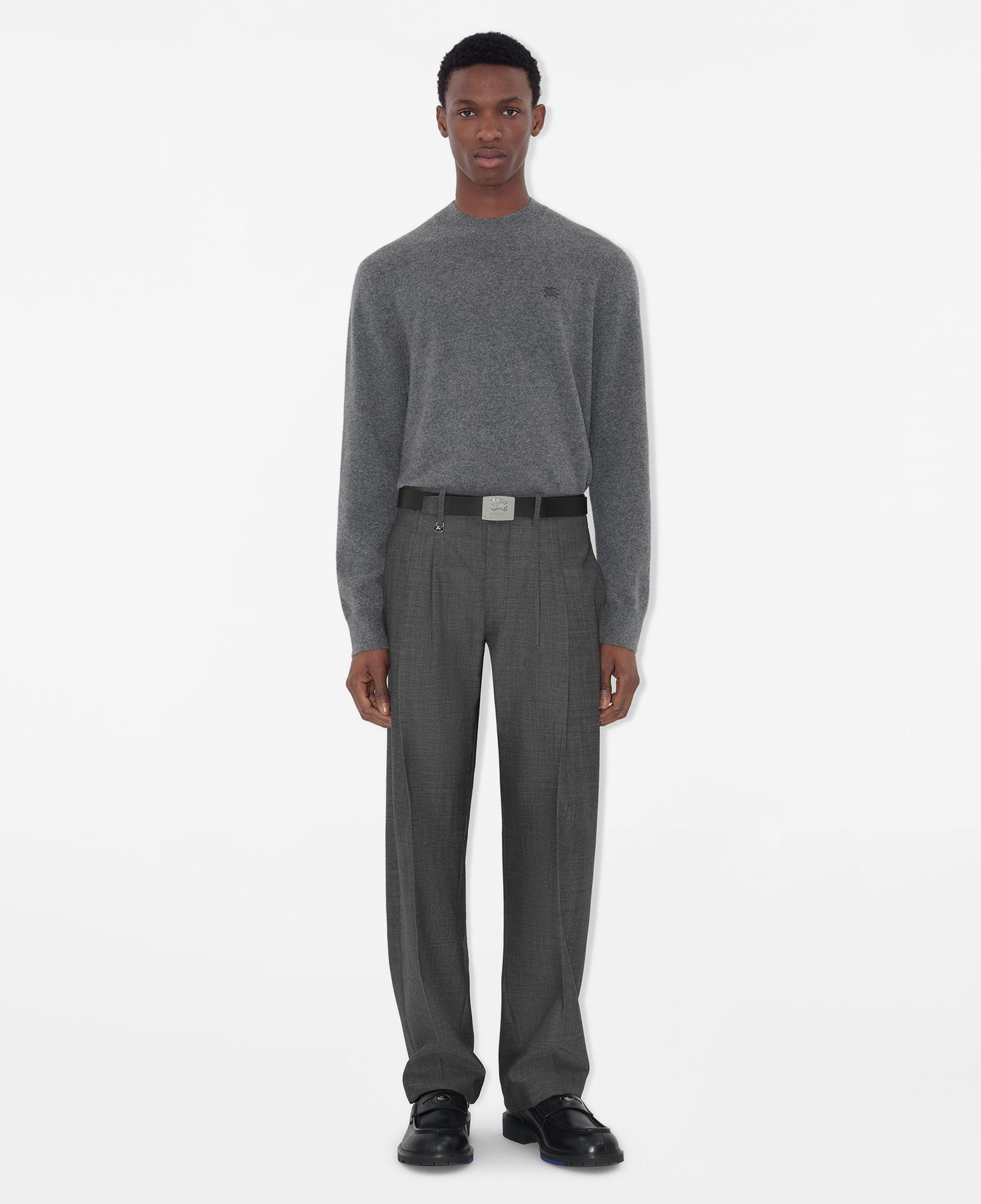 Burberry Cashmere Blend Erkek Gri Triko