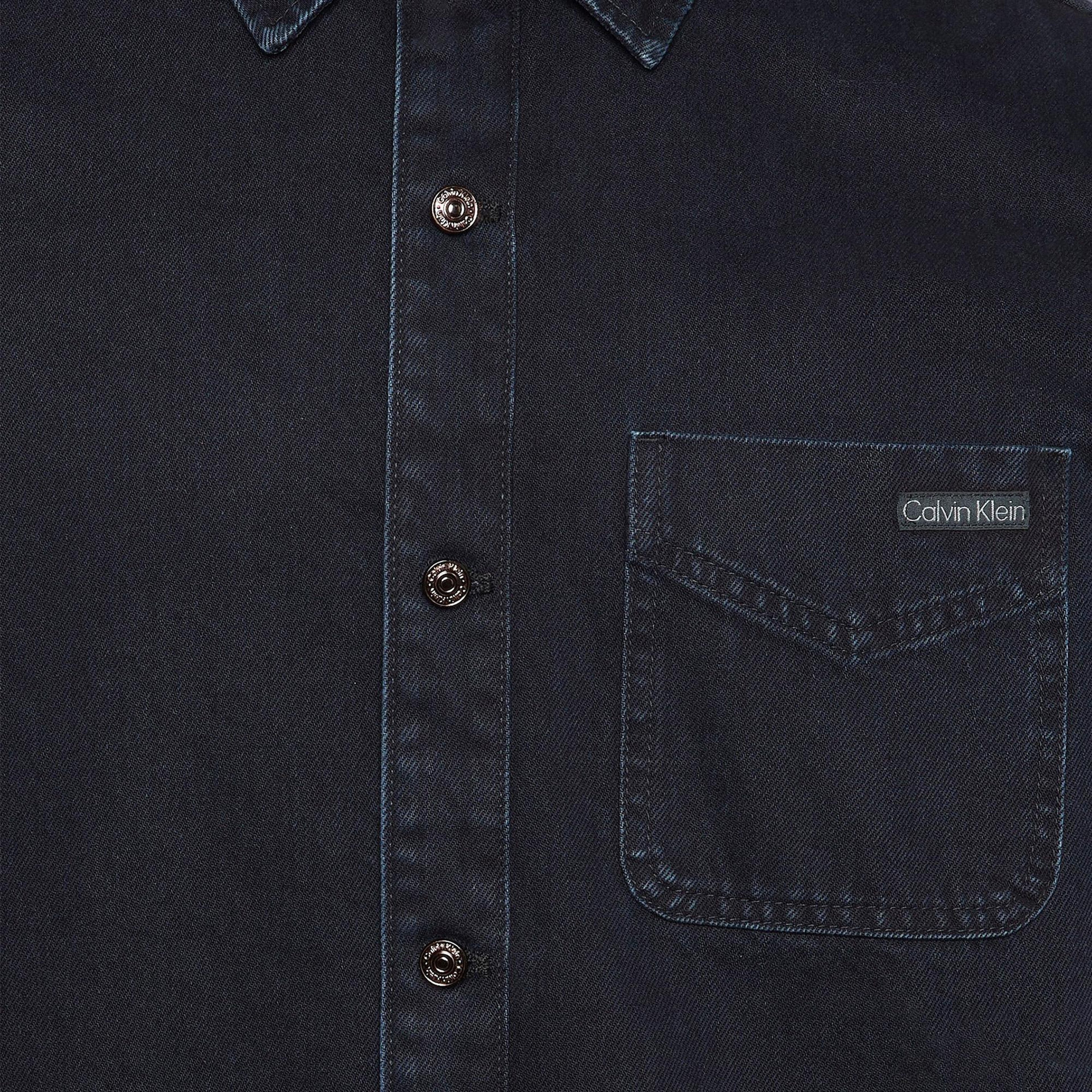 Calvin Klein Blue Black Stone 90S Overshirt Erkek Mavi Gömlek