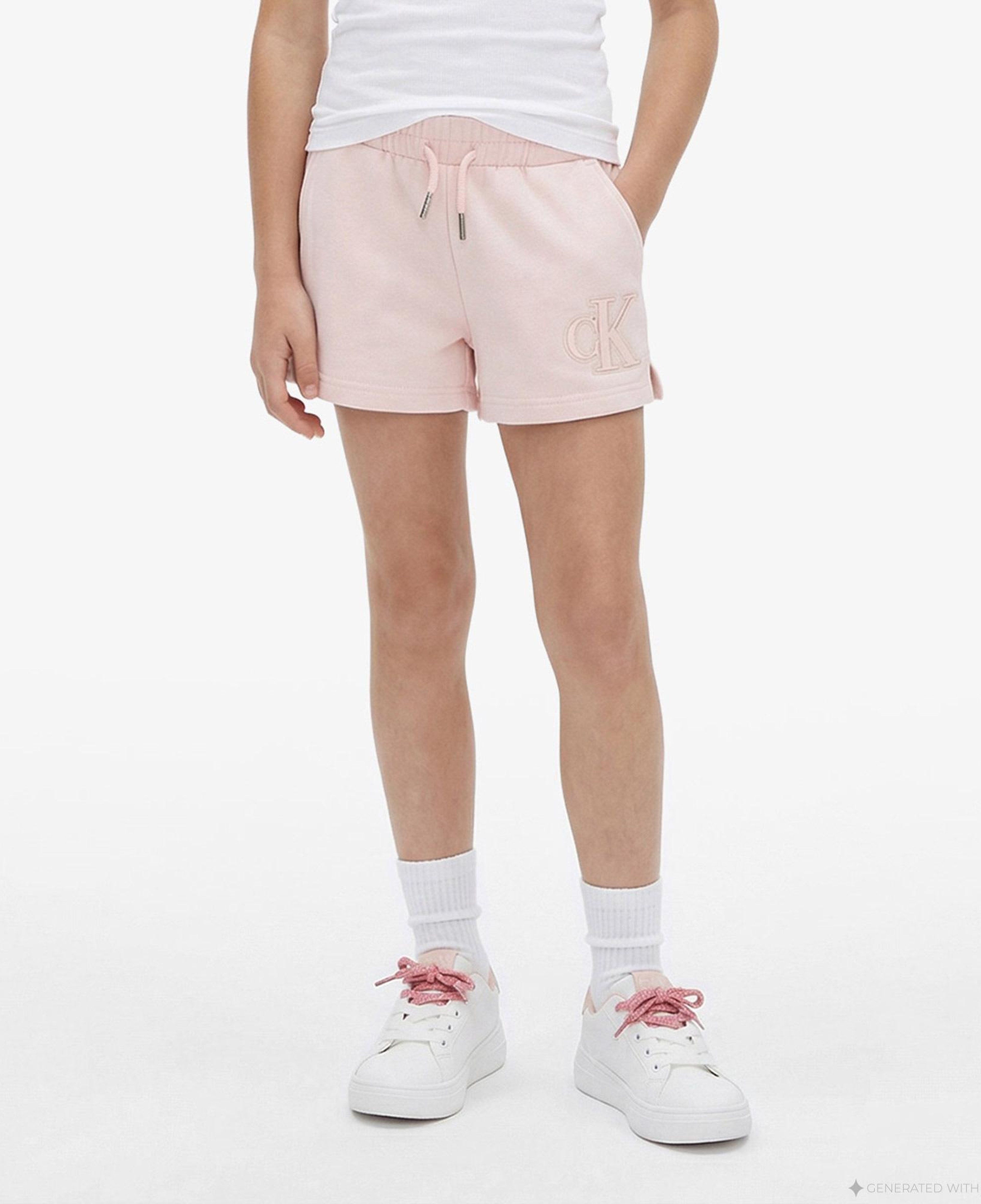 Calvin Klein Logo Knit Çocuk Pembe Şort