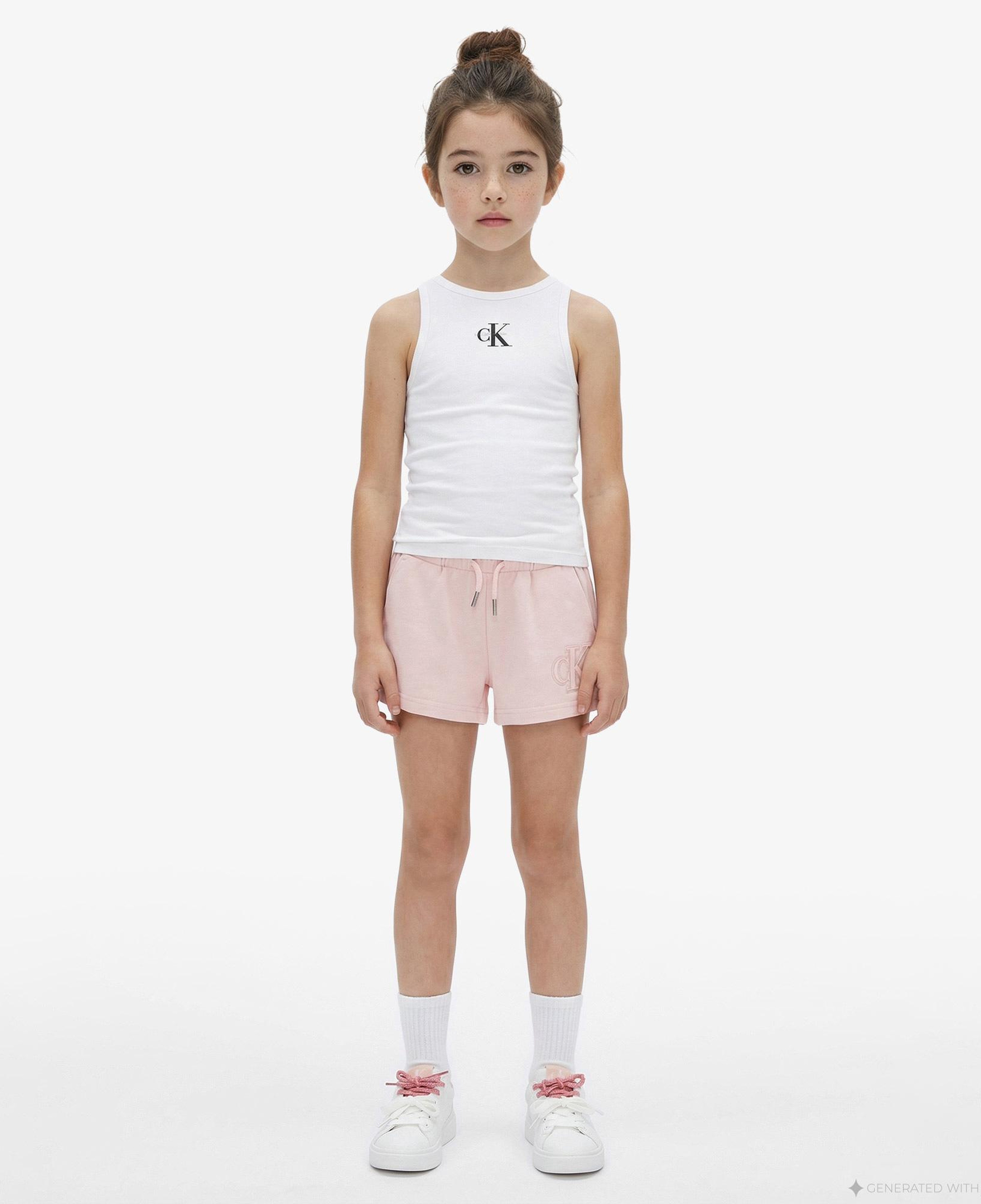 Calvin Klein Logo Knit Çocuk Pembe Şort