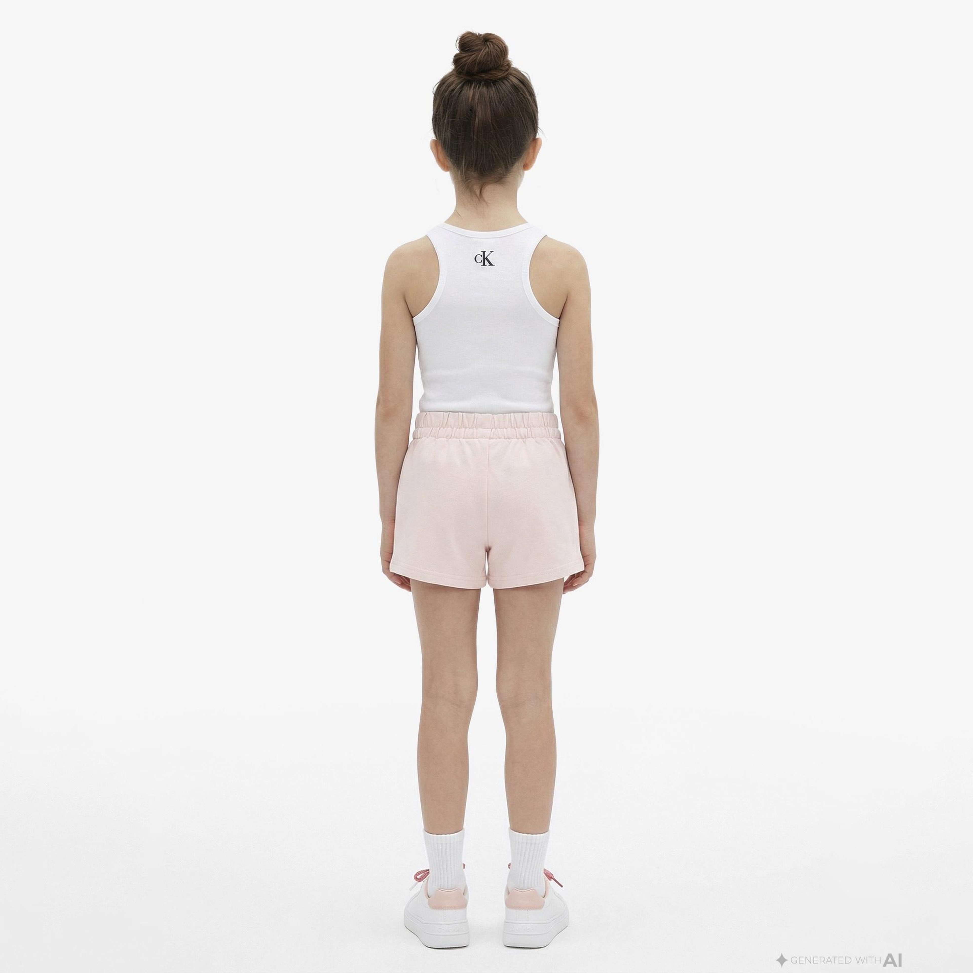 Calvin Klein Logo Knit Çocuk Pembe Şort