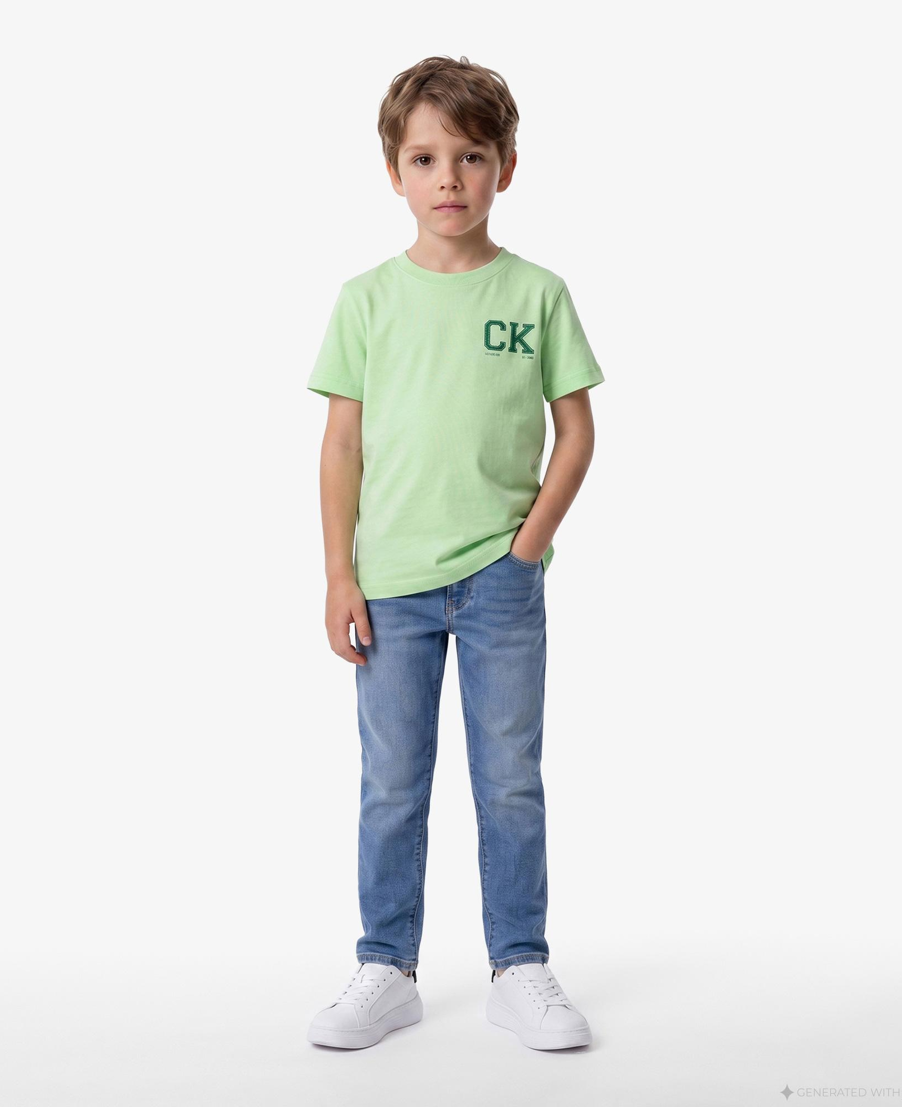 Calvin Klein Chest Logo Çocuk Yeşil T-Shirt