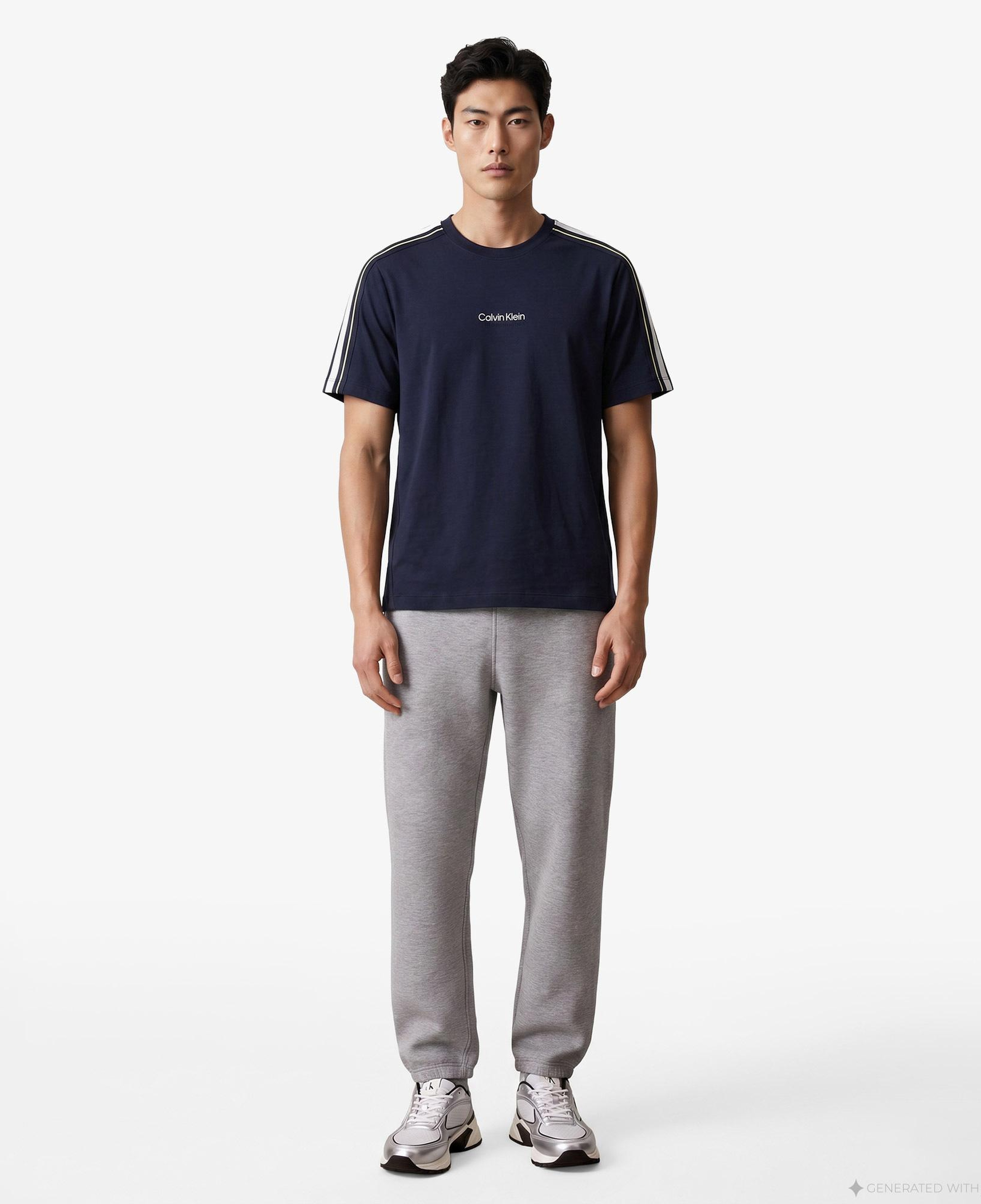 Calvin Klein Tape Erkek Mavi T-Shirt