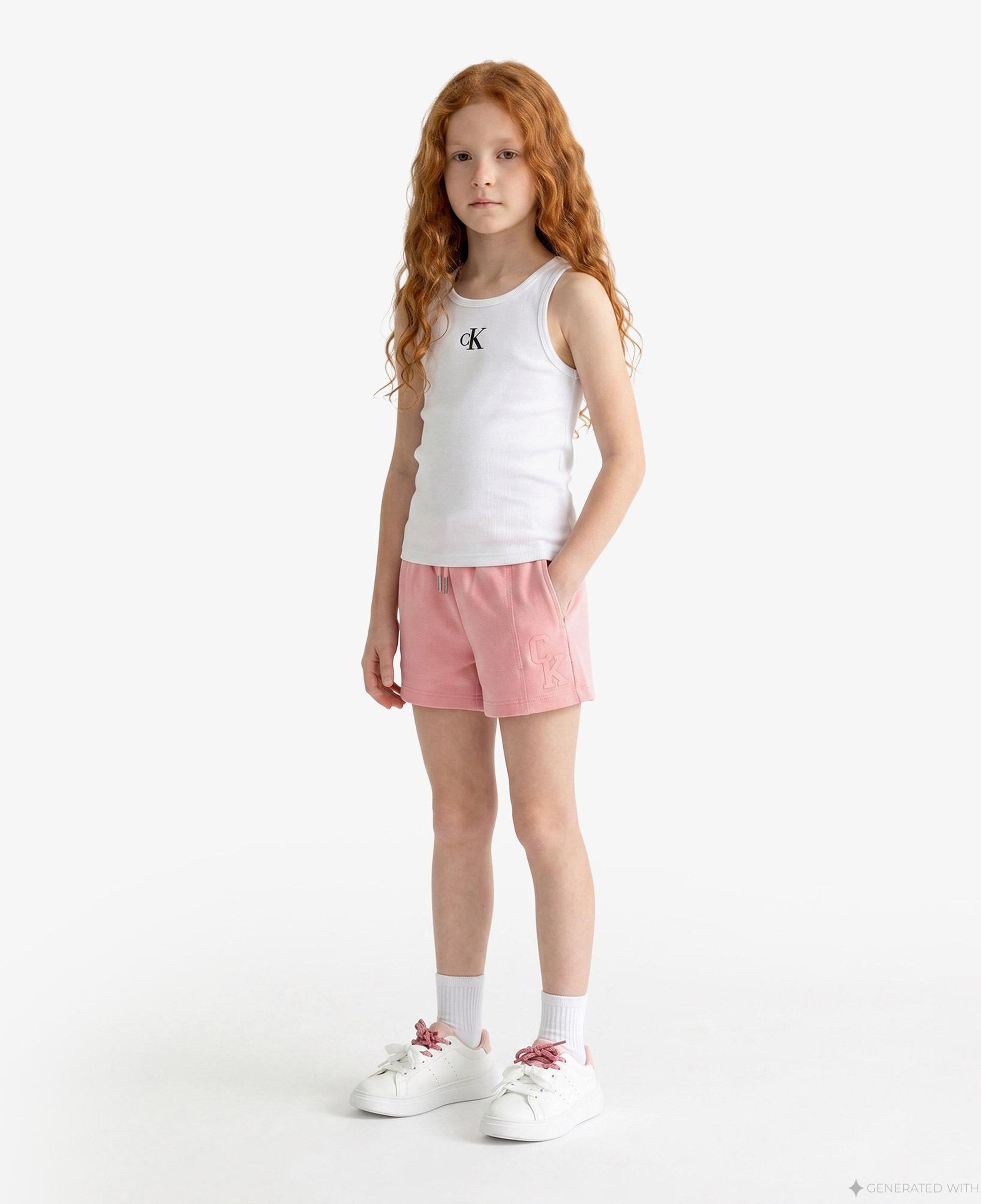 Calvin Klein French Terry Çocuk Pembe Şort