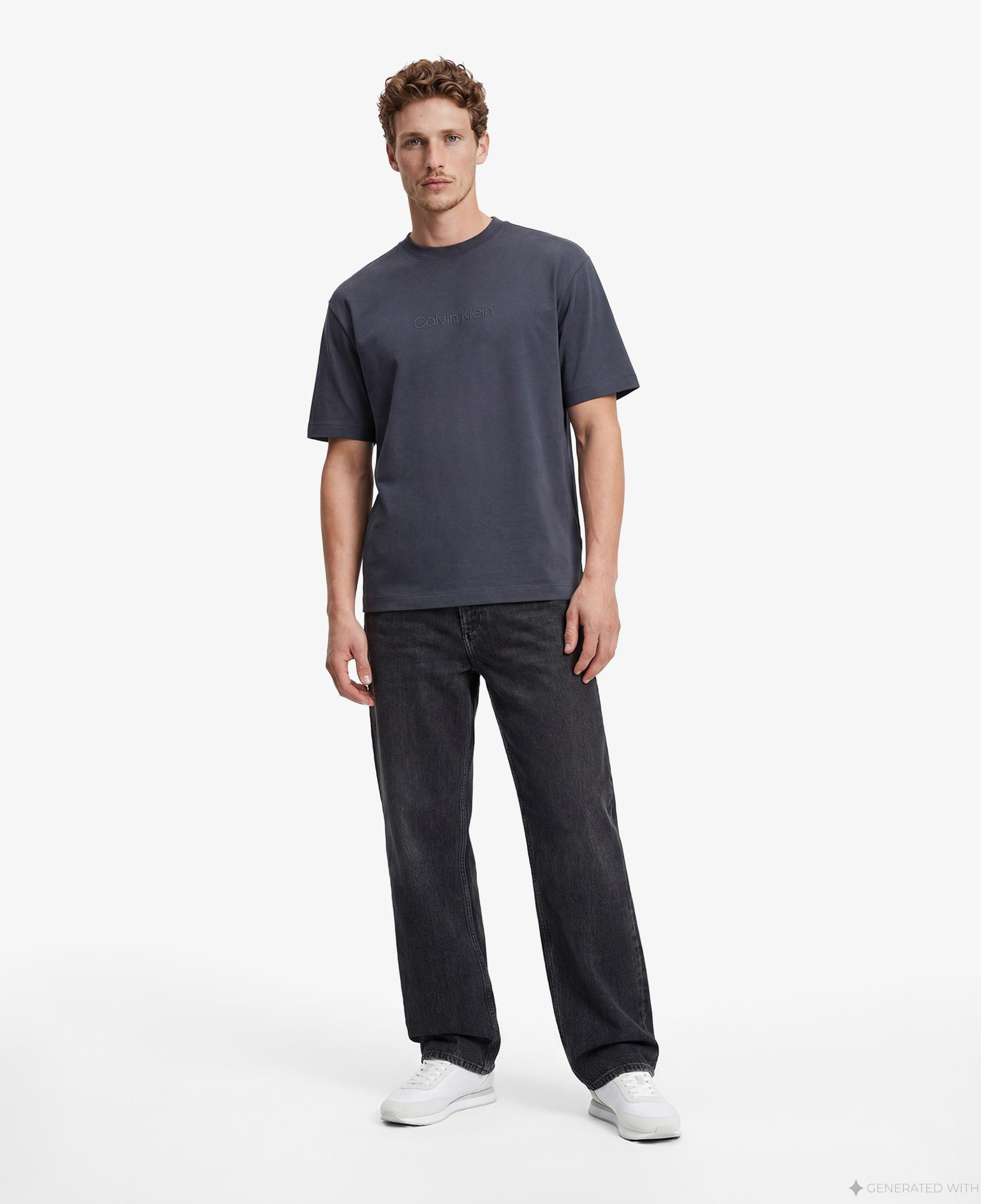 Calvin Klein Releaxed Standard Logo Crewnk Erkek Lacivert T-Shirt