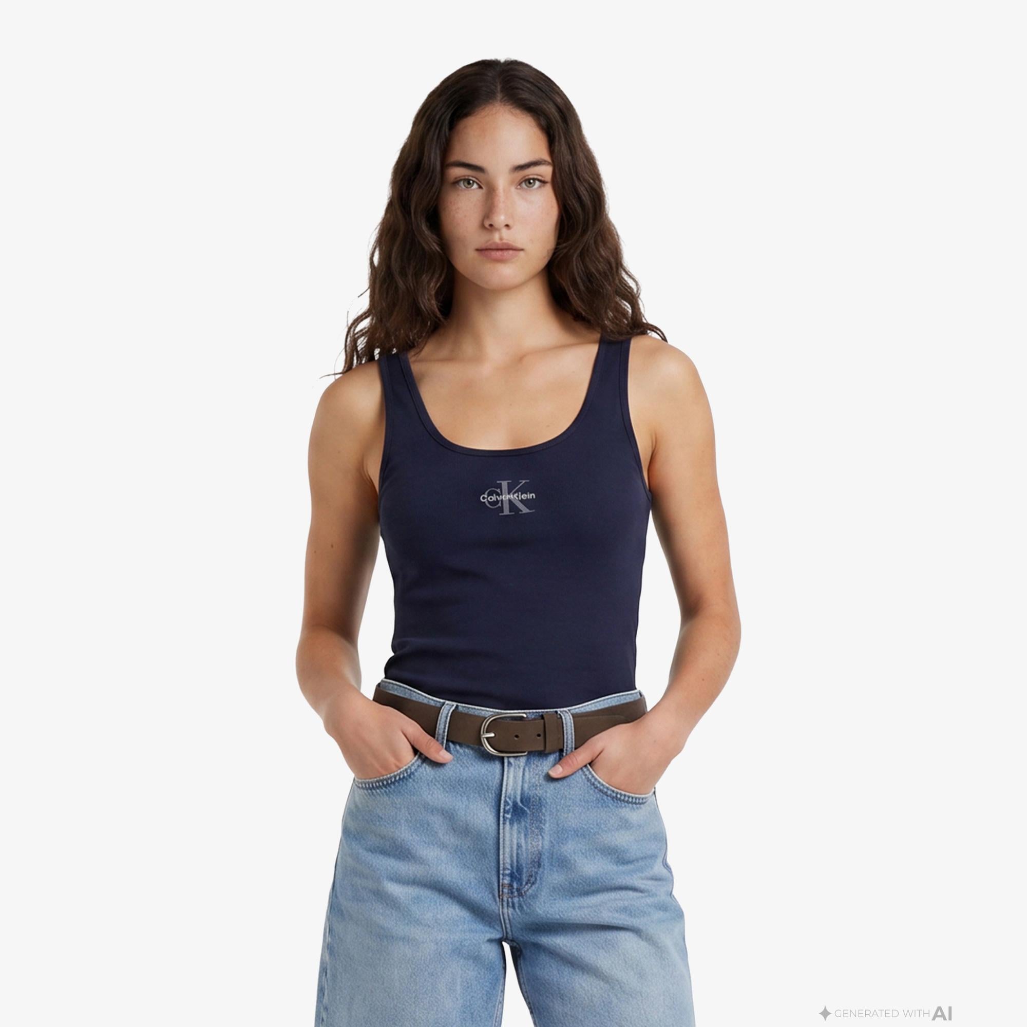 Calvin Klein Graphic Tank Kadın Mavi Atlet