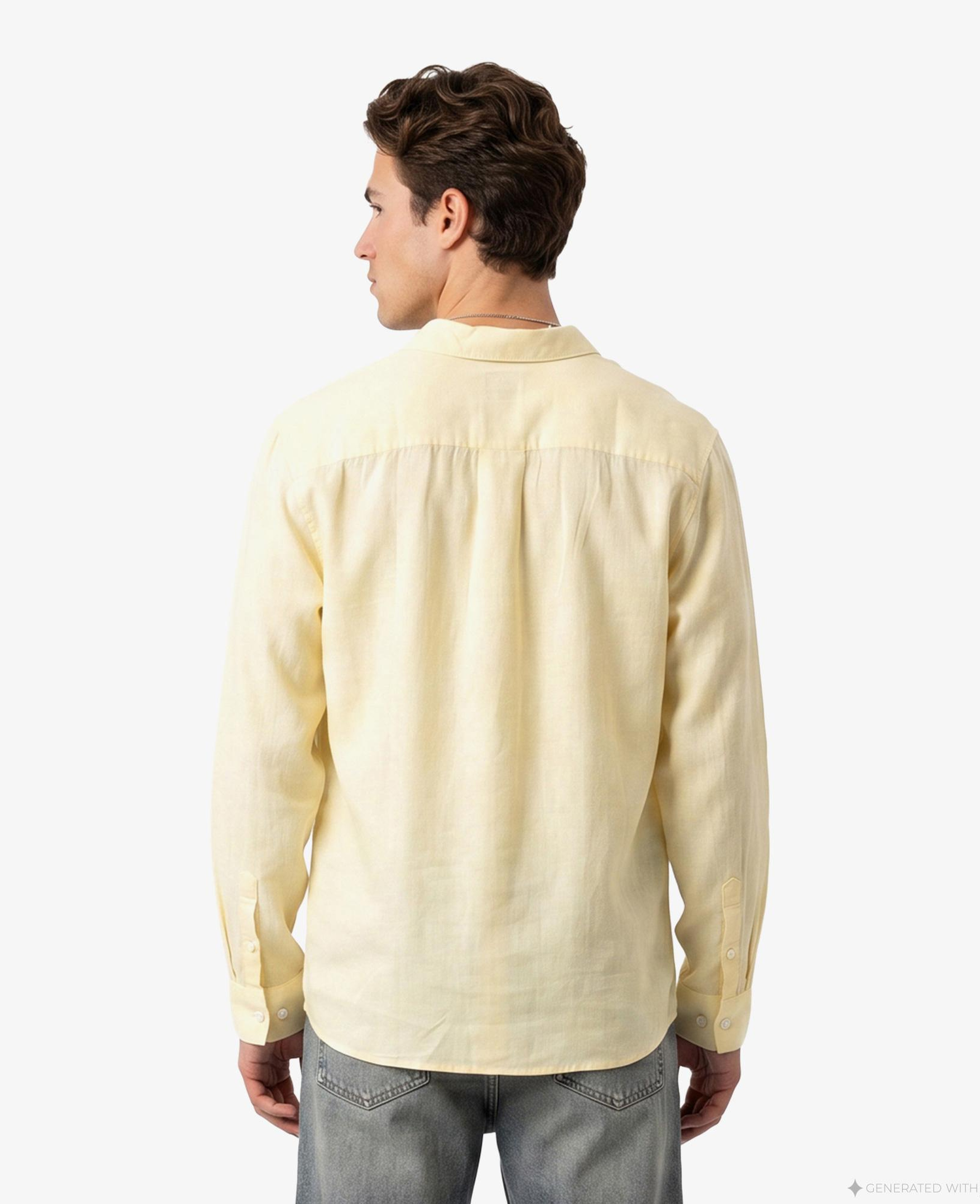 Calvin Klein Solid Classic Erkek Beyaz Keten Gömlek