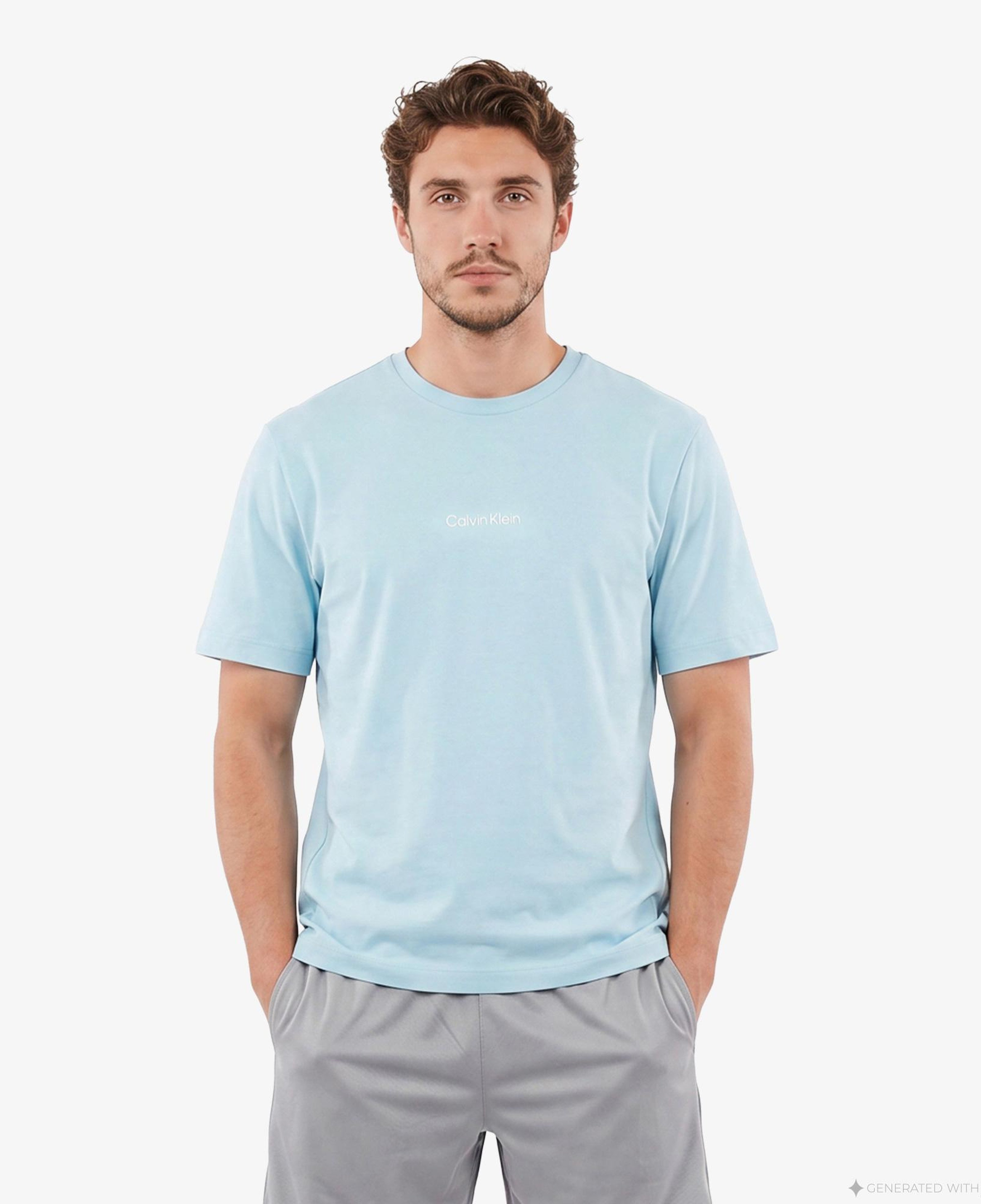 Calvin Klein Crew Neck Erkek Mavi T-Shirt