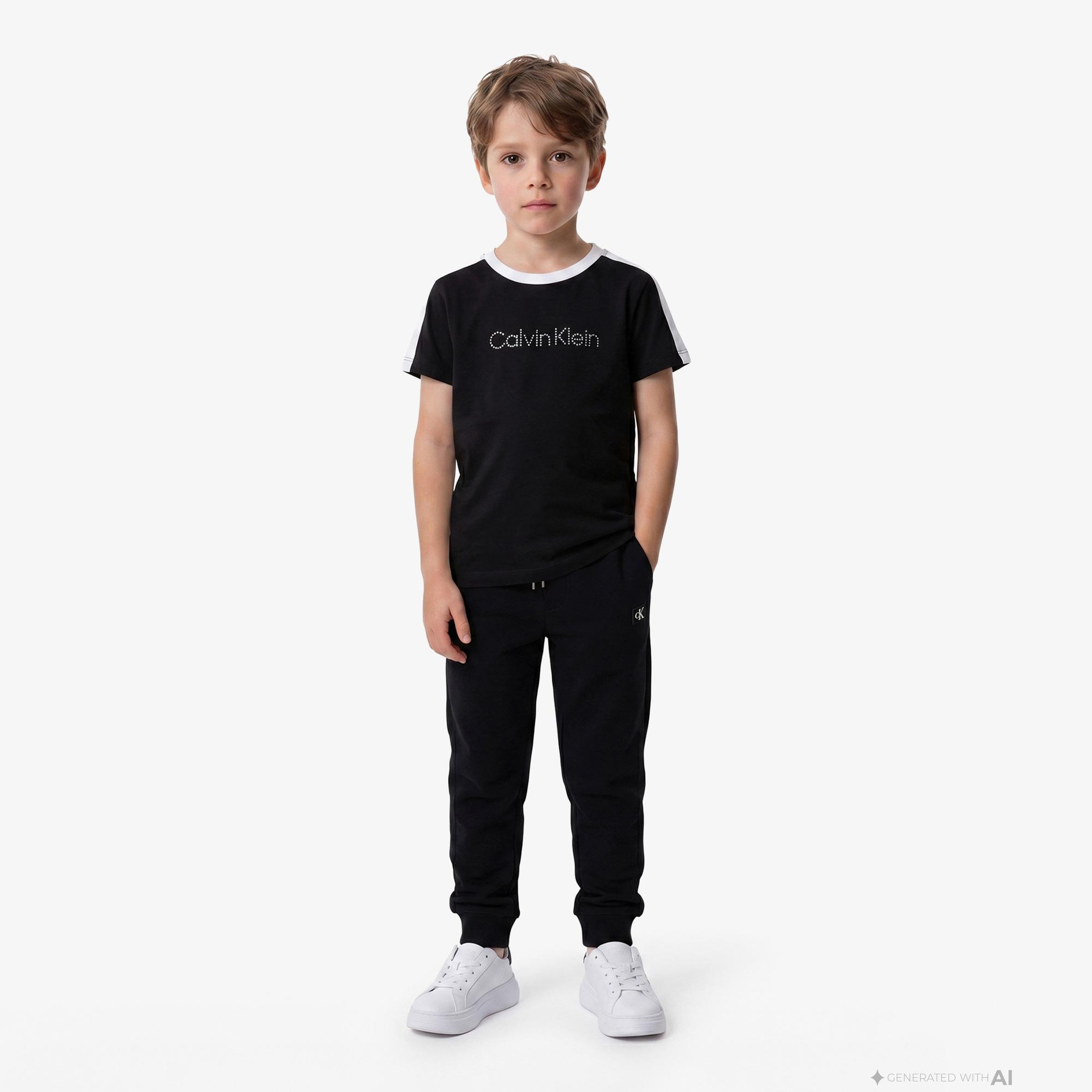Calvin Klein Taping Çocuk Siyah T-Shirt