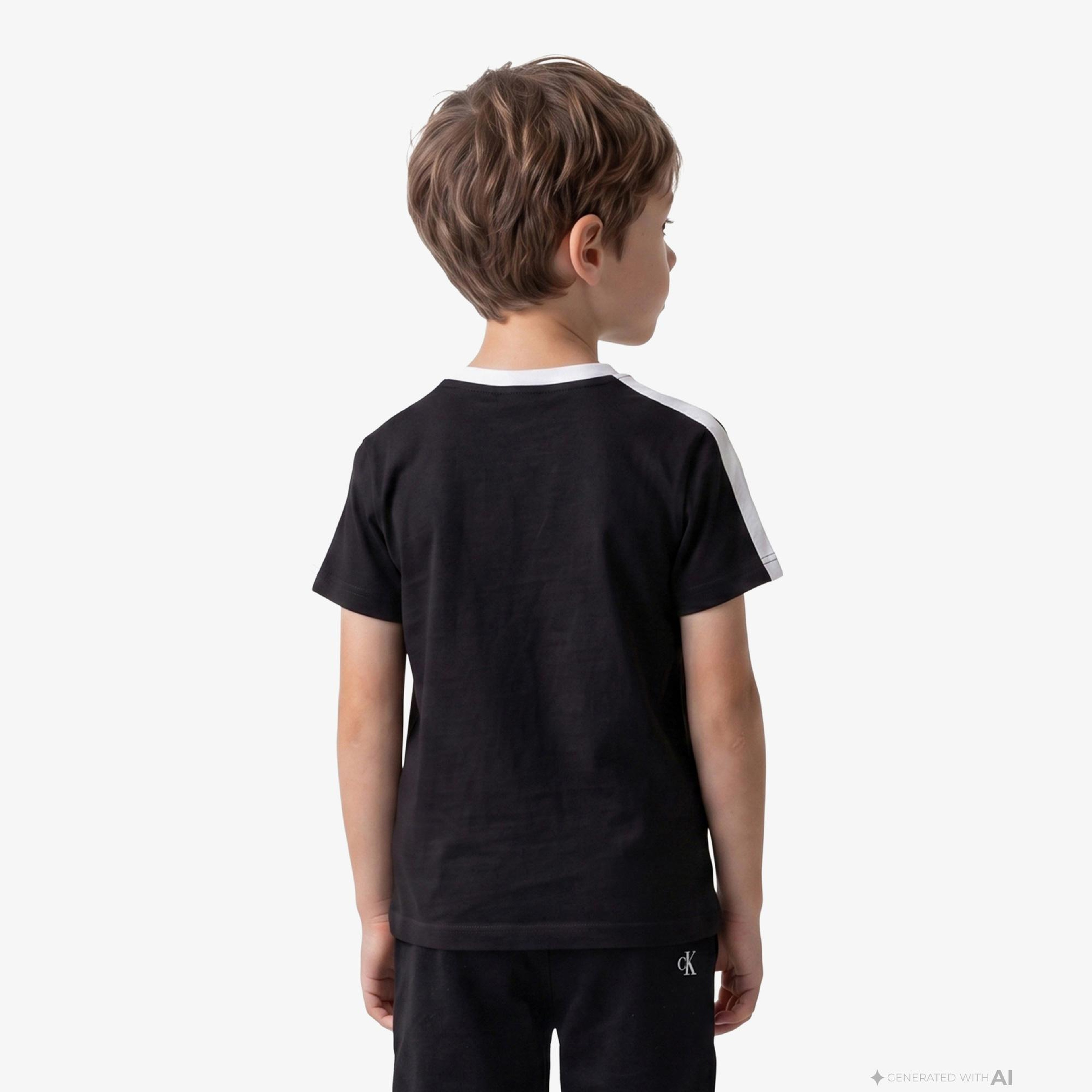 Calvin Klein Taping Çocuk Siyah T-Shirt