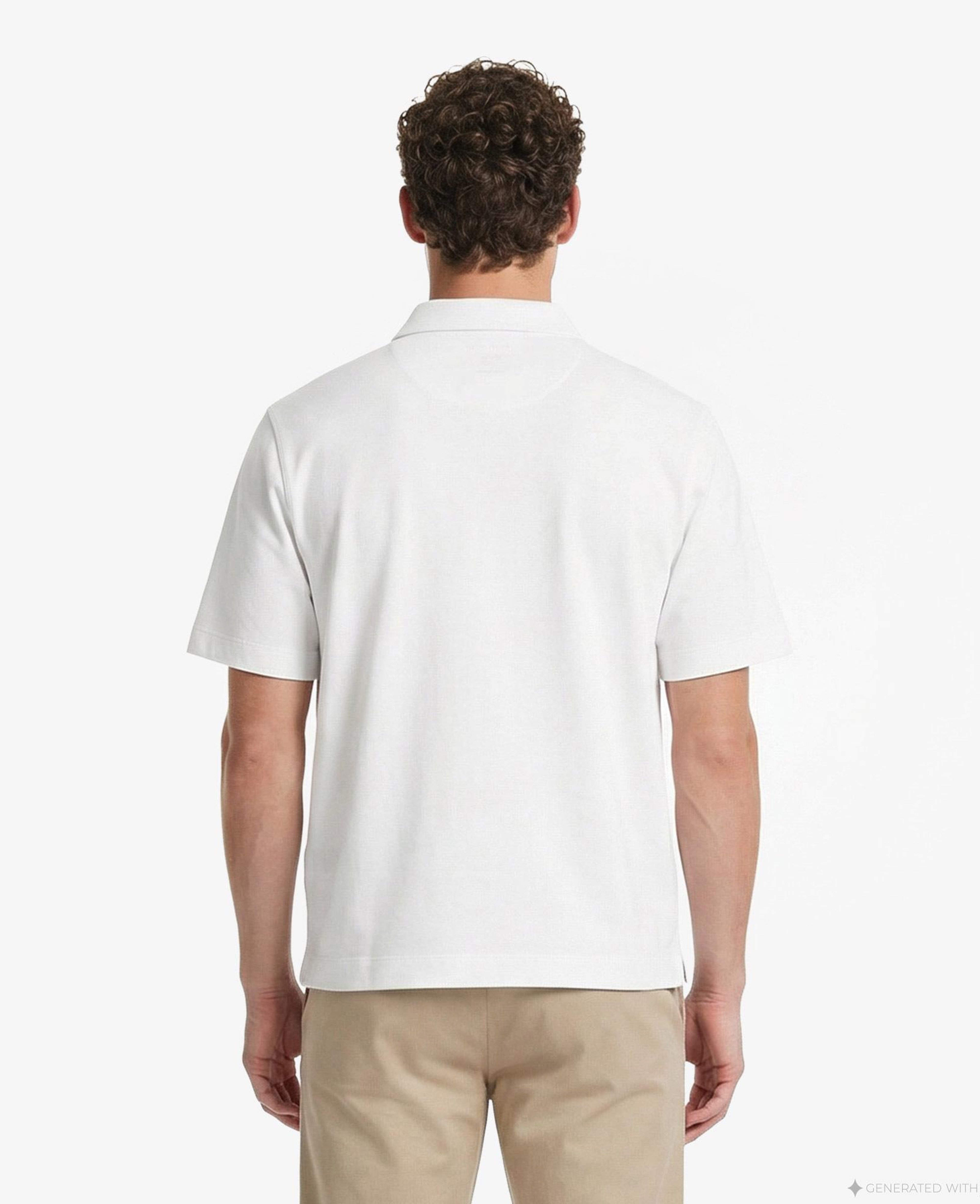 Calvin Klein Cooling Pique Embossed Erkek Beyaz Polo