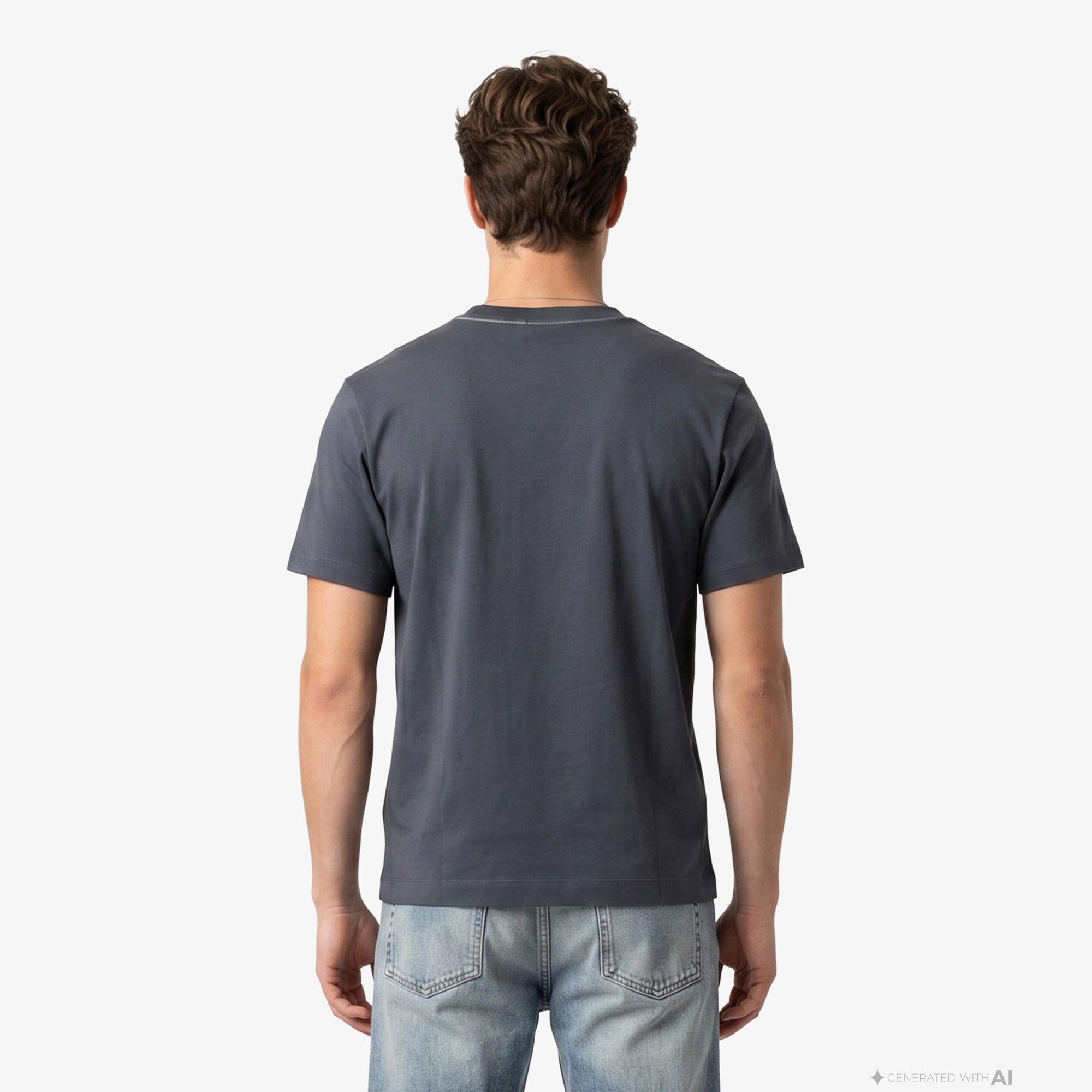 Calvin Klein Contrast Collar Stitch Crewnk Erkek Gri T-Shirt