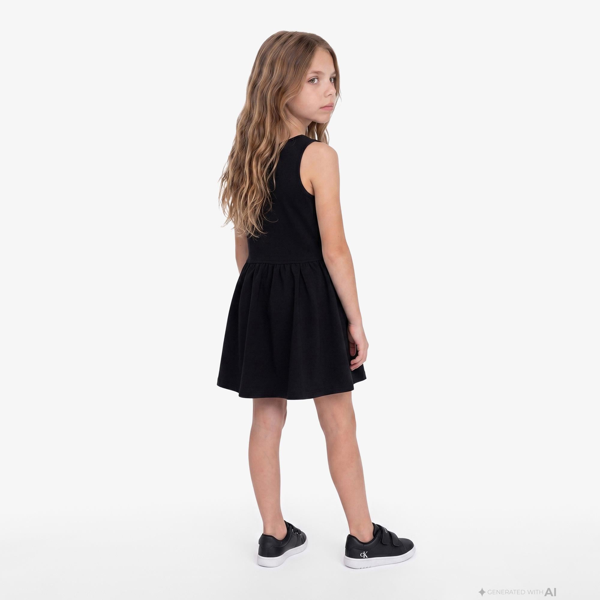 Calvin Klein Punto Tank Dress Çocuk Siyah Elbise