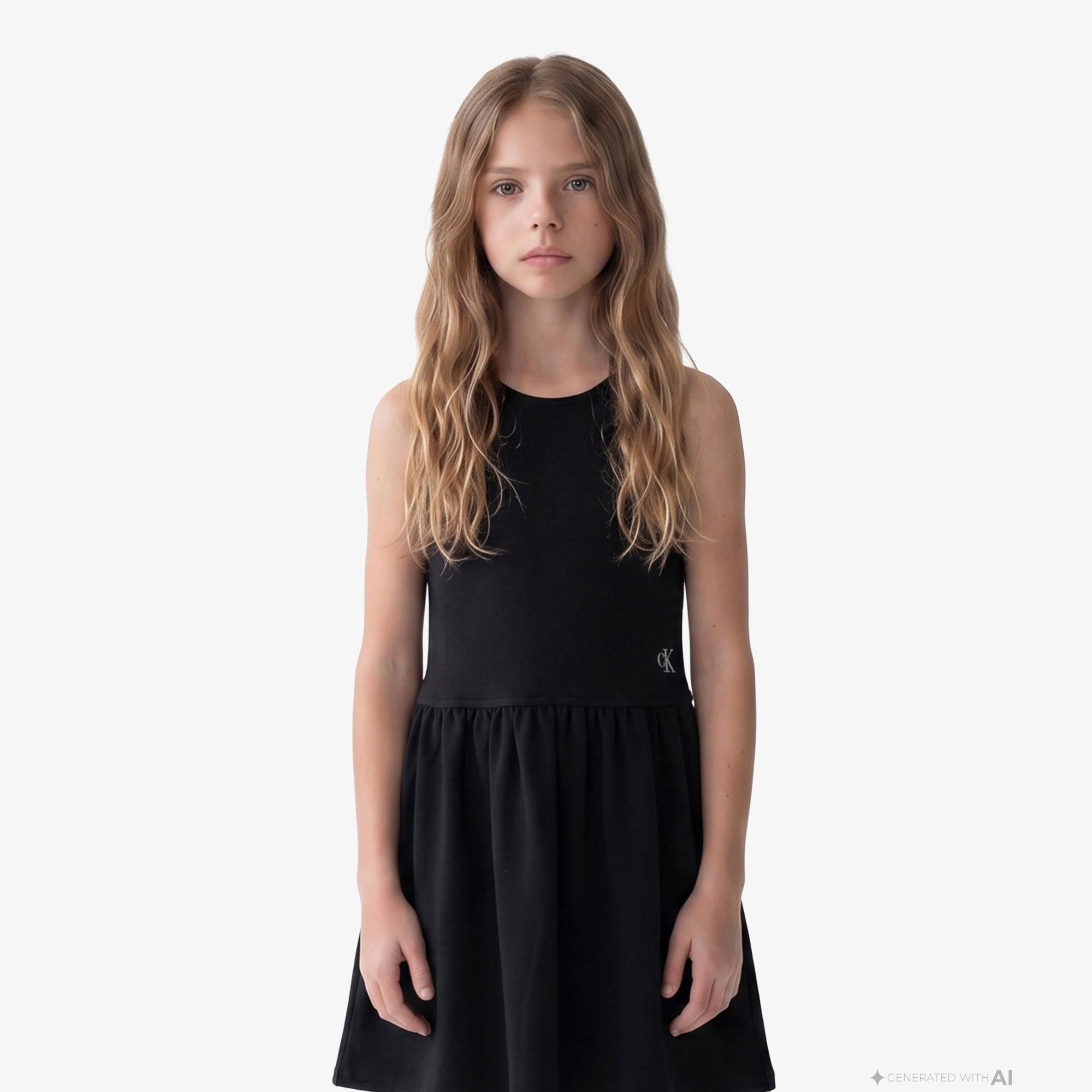 Calvin Klein Punto Tank Dress Çocuk Siyah Elbise