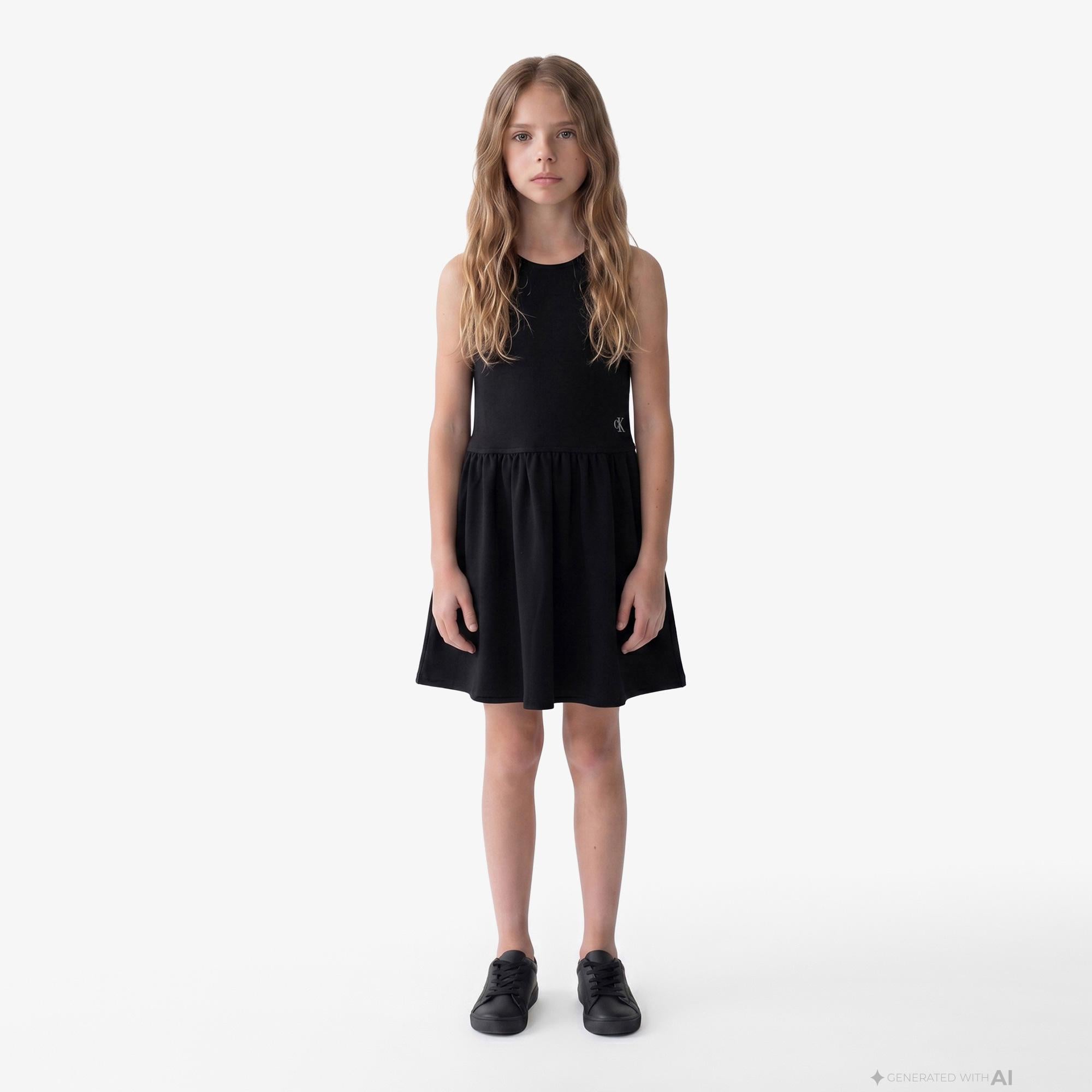 Calvin Klein Punto Tank Dress Çocuk Siyah Elbise