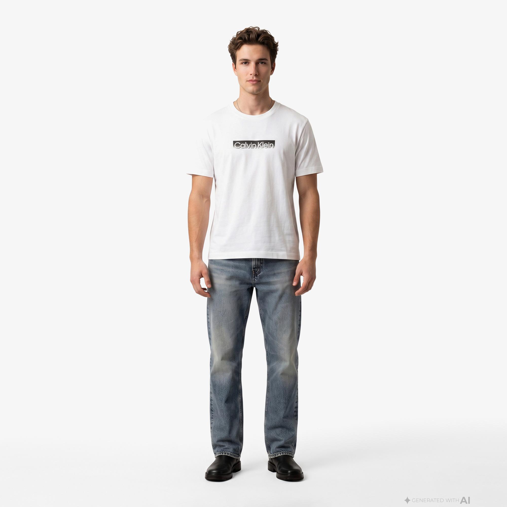 Calvin Klein 20S Sportswear Grap Erkek Beyaz T-Shirt