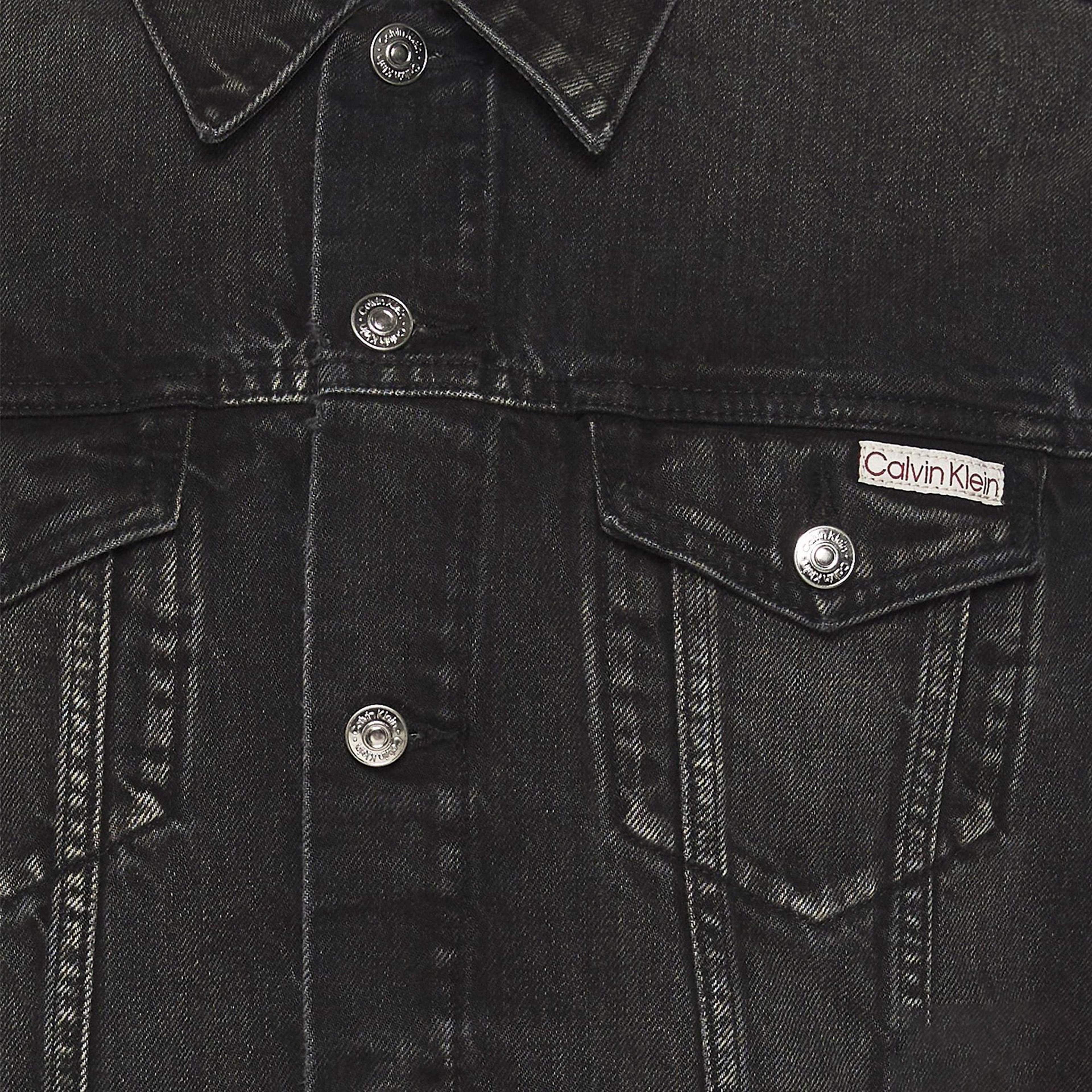 Calvin Klein Black Classic Trucker Erkek Siyah Ceket