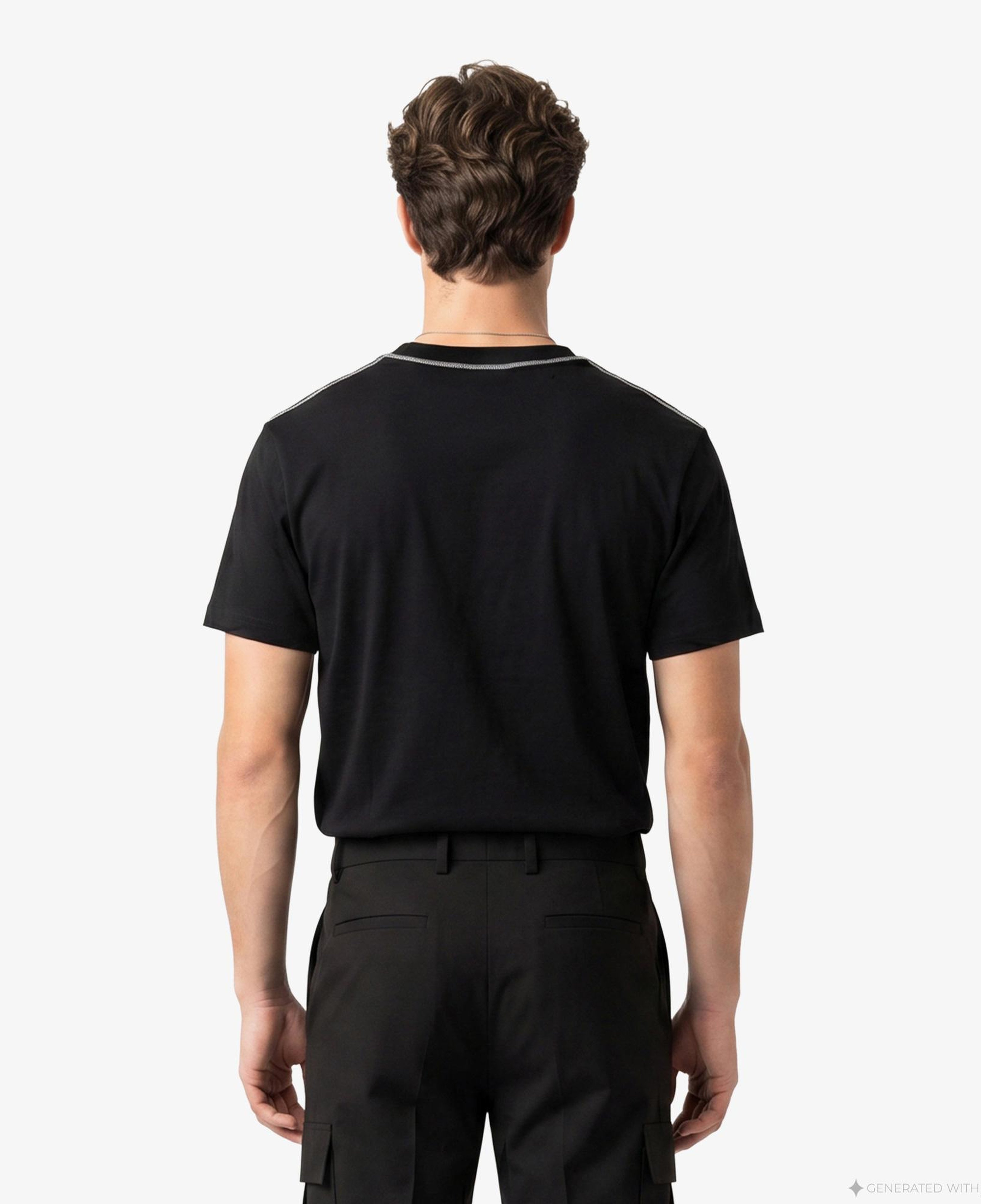 Calvin Klein Contrast Collar Stitch Crewnk Erkek Siyah T-Shirt