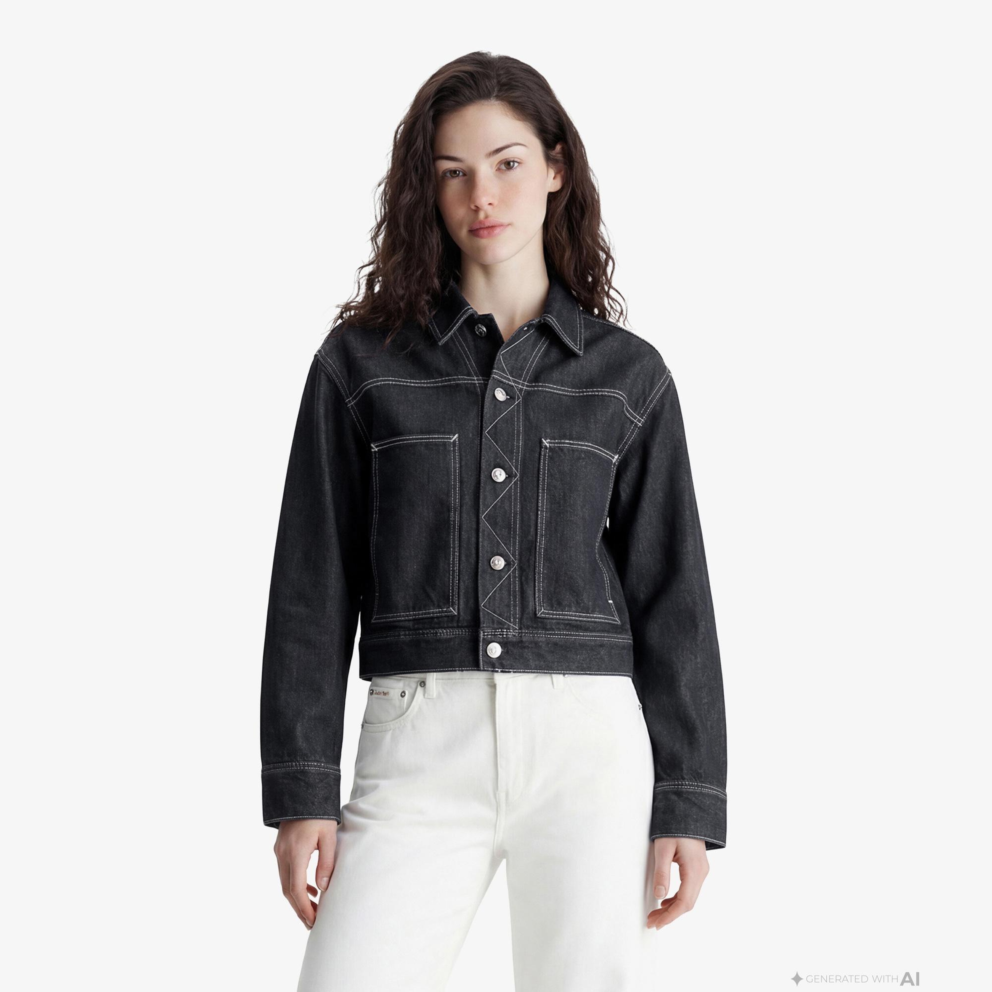 Calvin Klein Workwear Rinse Kadın Mavi Ceket