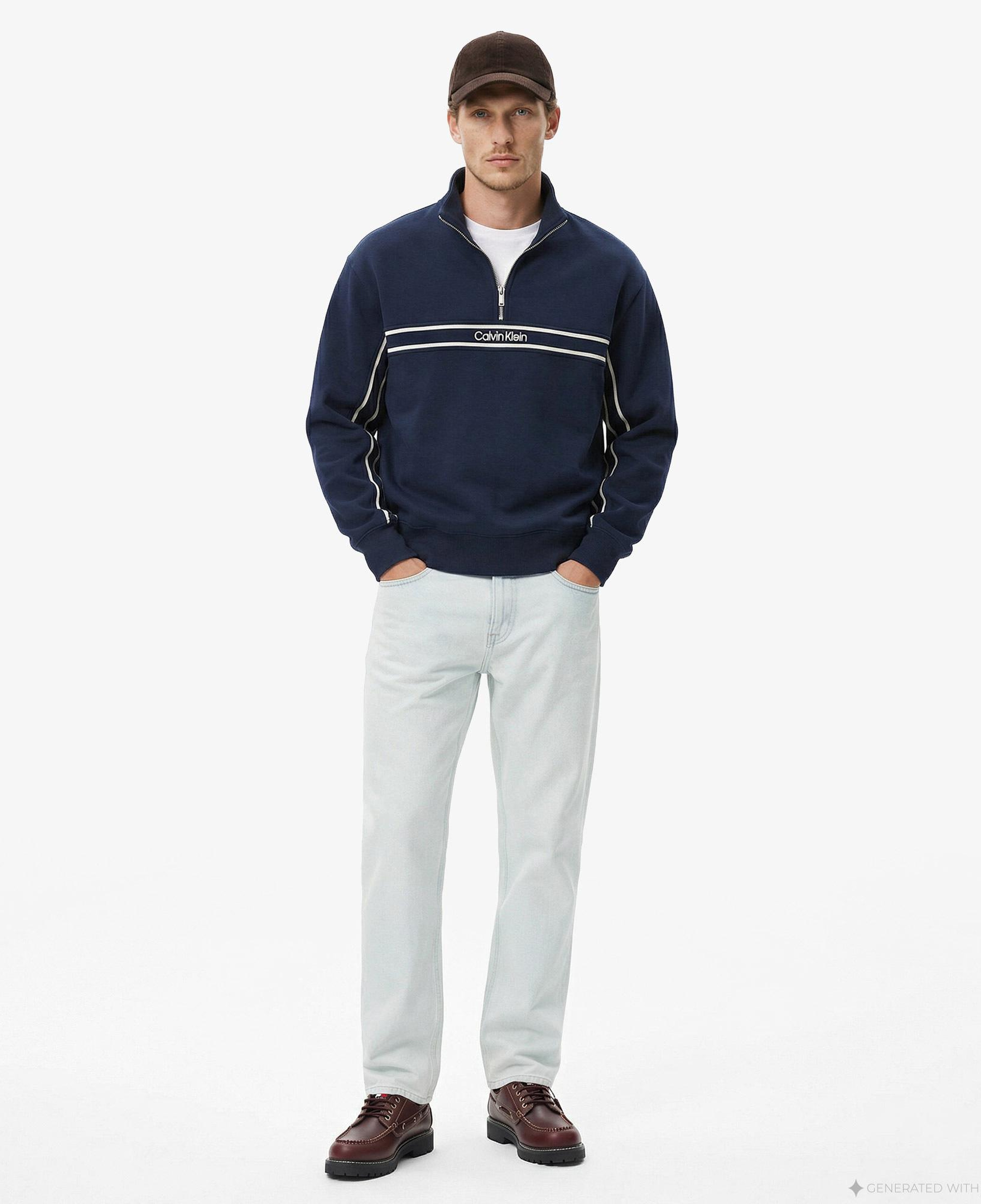 Calvin Klein 90S Straight Bleachout 205 Erkek Mavi Jean