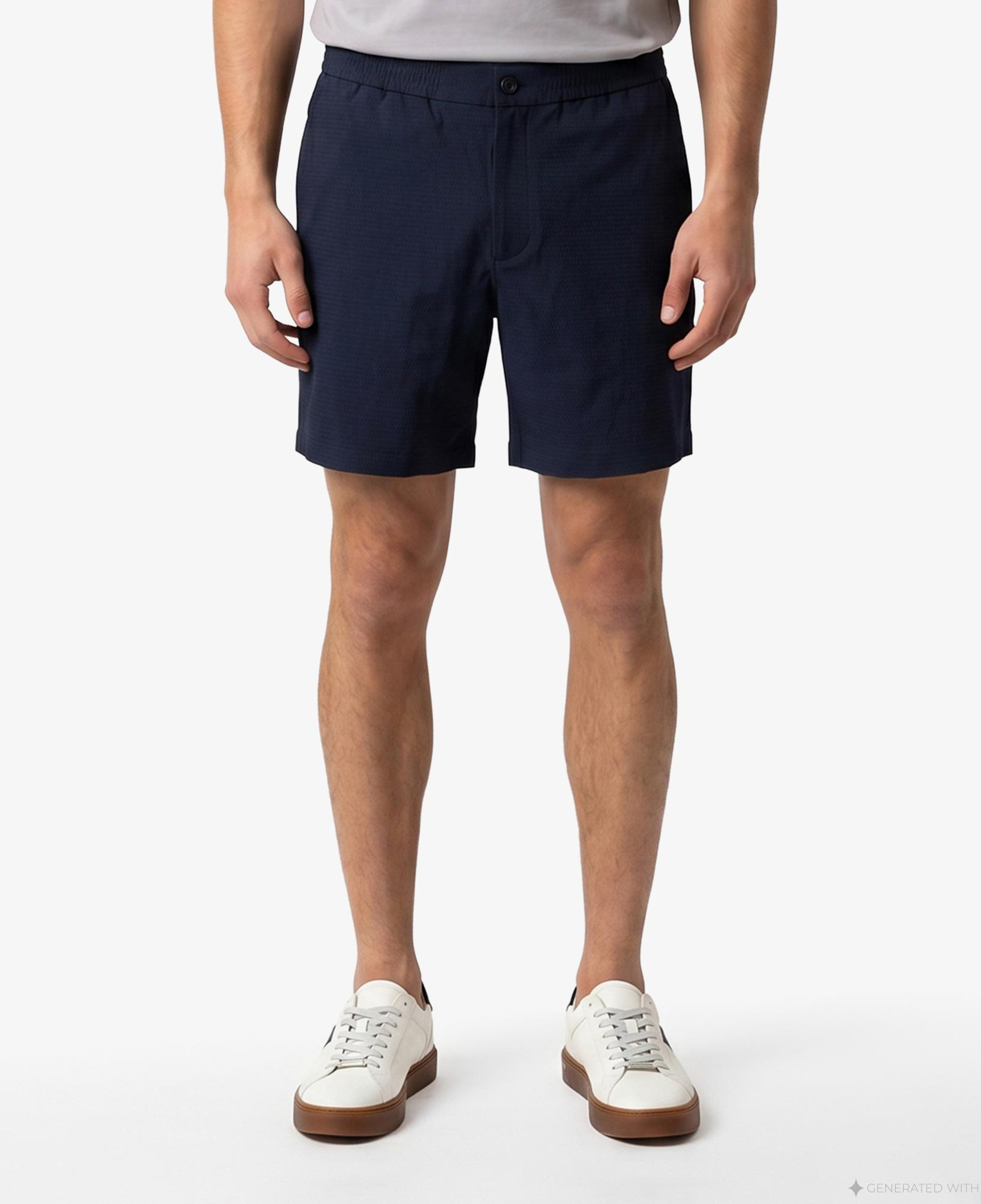 Calvin Klein Straight Seersucker Elastic Erkek Mavi Şort