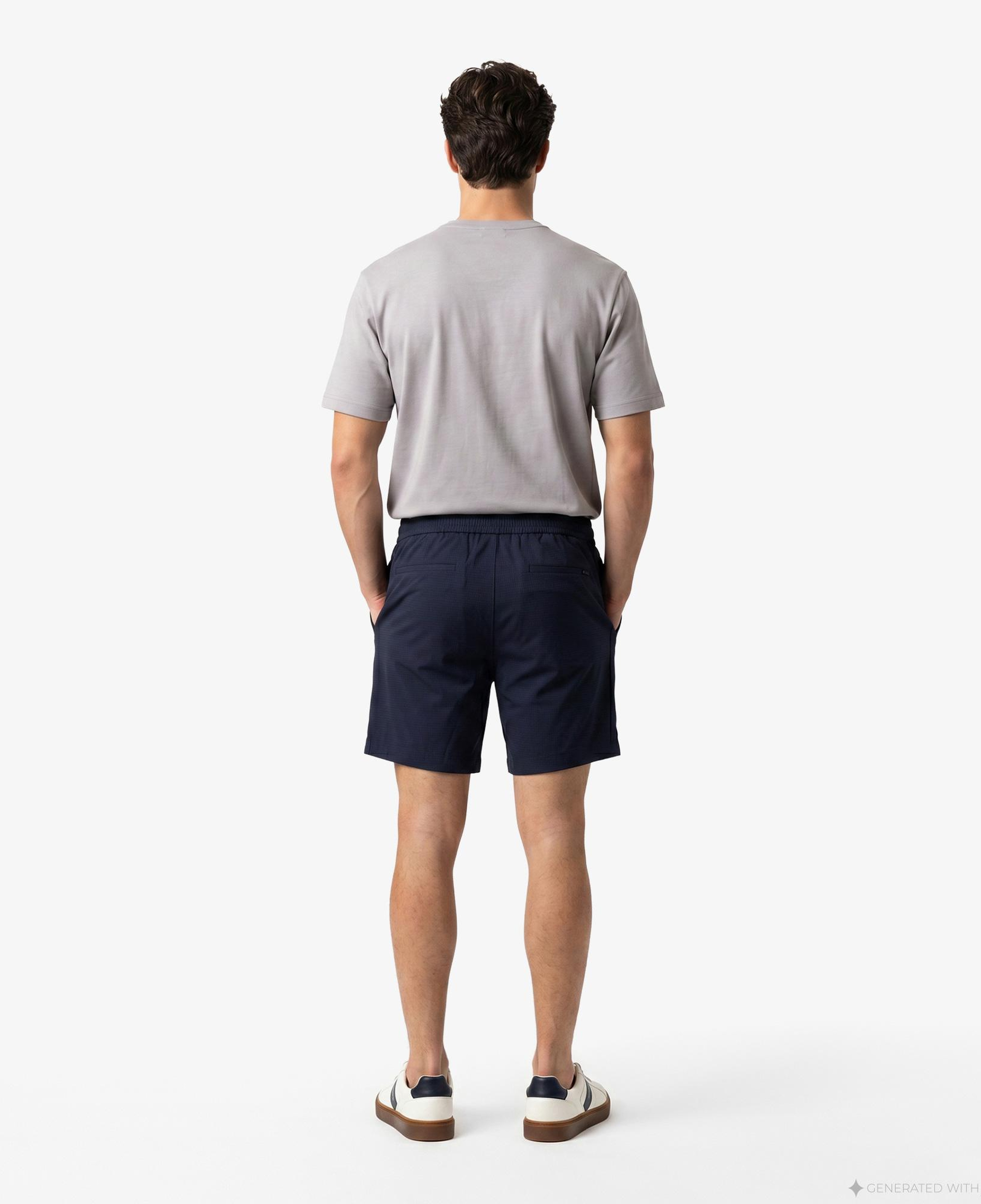 Calvin Klein Straight Seersucker Elastic Erkek Mavi Şort