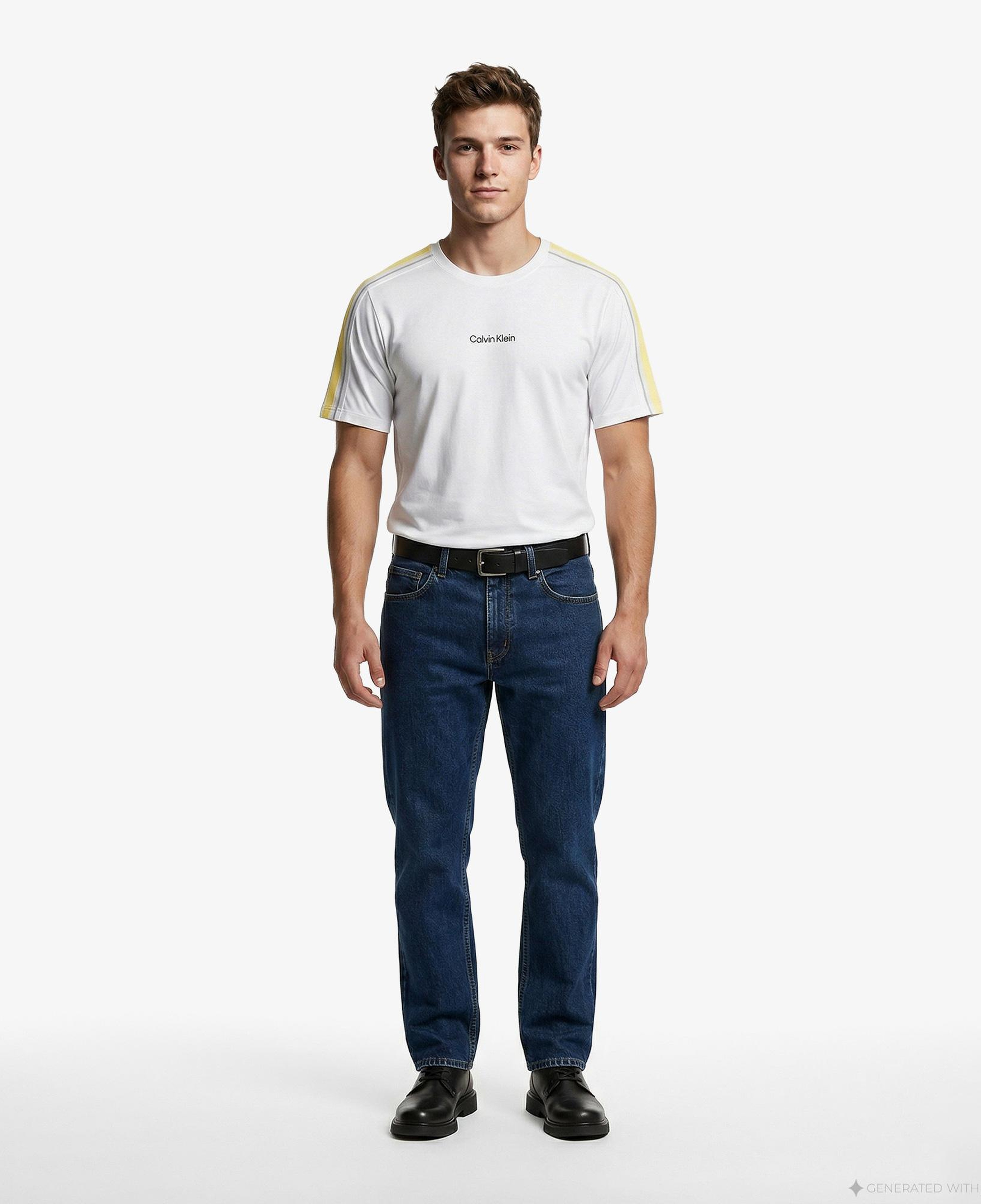 Calvin Klein Tape Erkek Beyaz T-Shirt
