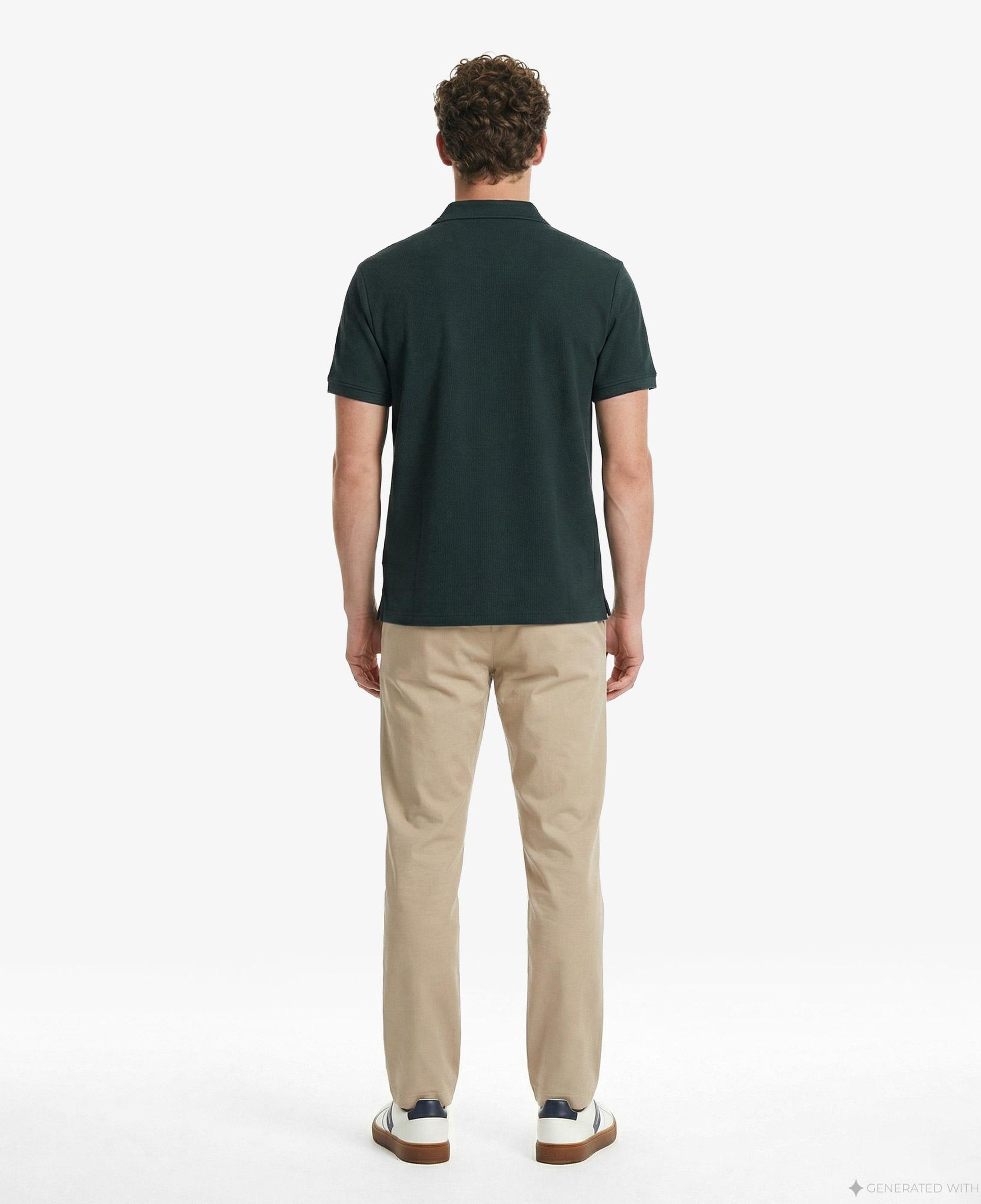 Calvin Klein Easy Micro Waffle Camp Erkek Yeşil Polo