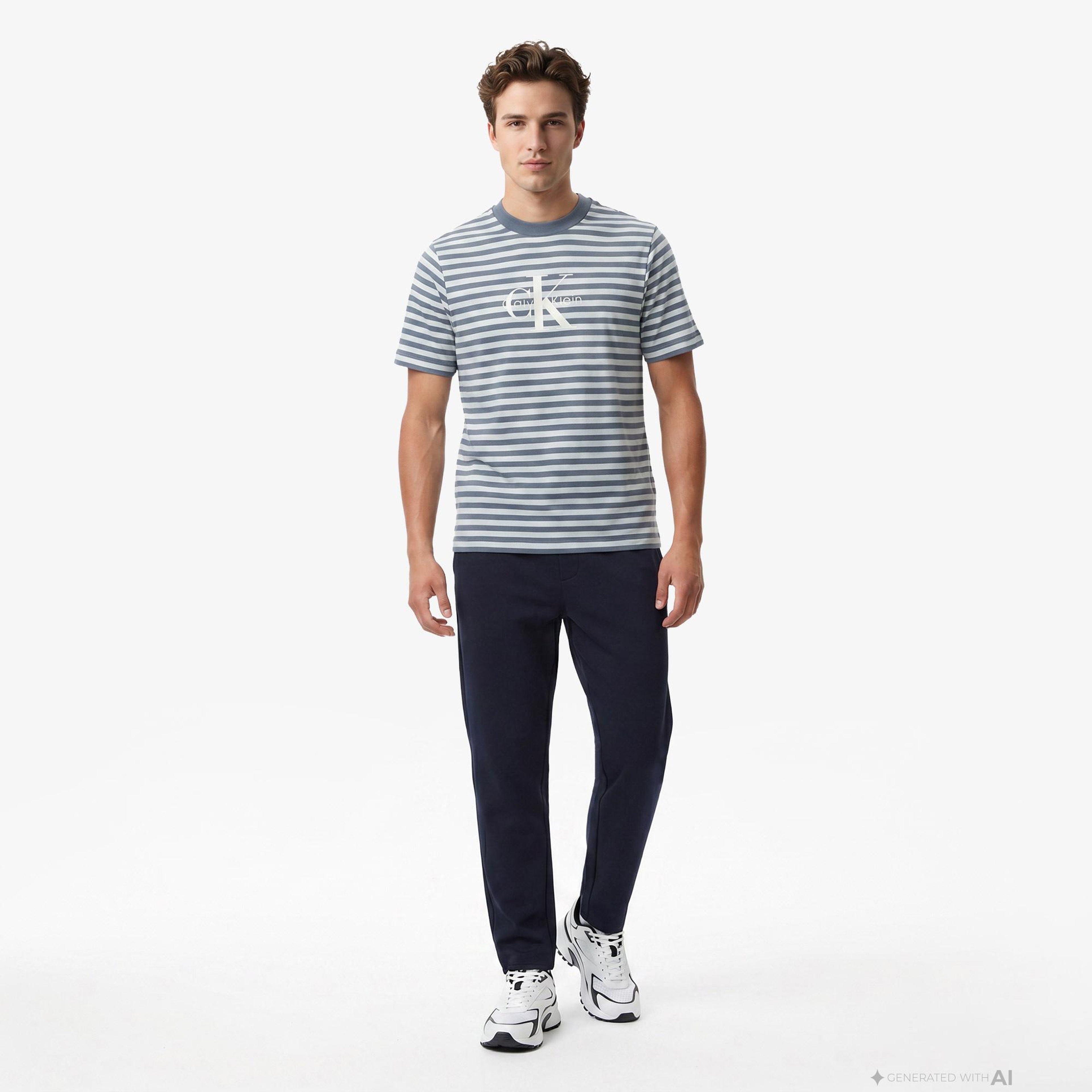Calvin Klein Tapered Tech Knit Pleated Erkek Mavi Pantolon