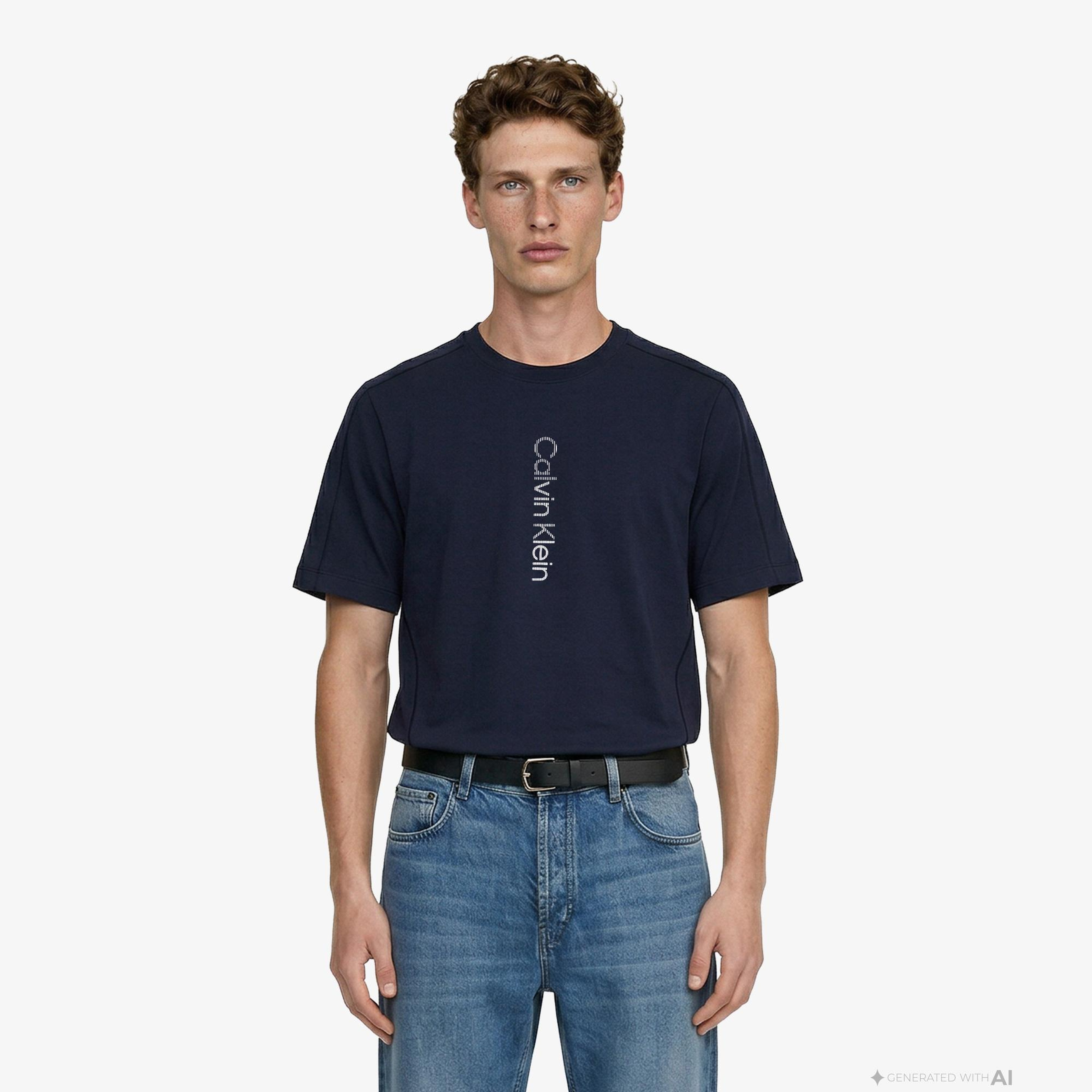 Calvin Klein Graphic Erkek Mavi T-Shirt
