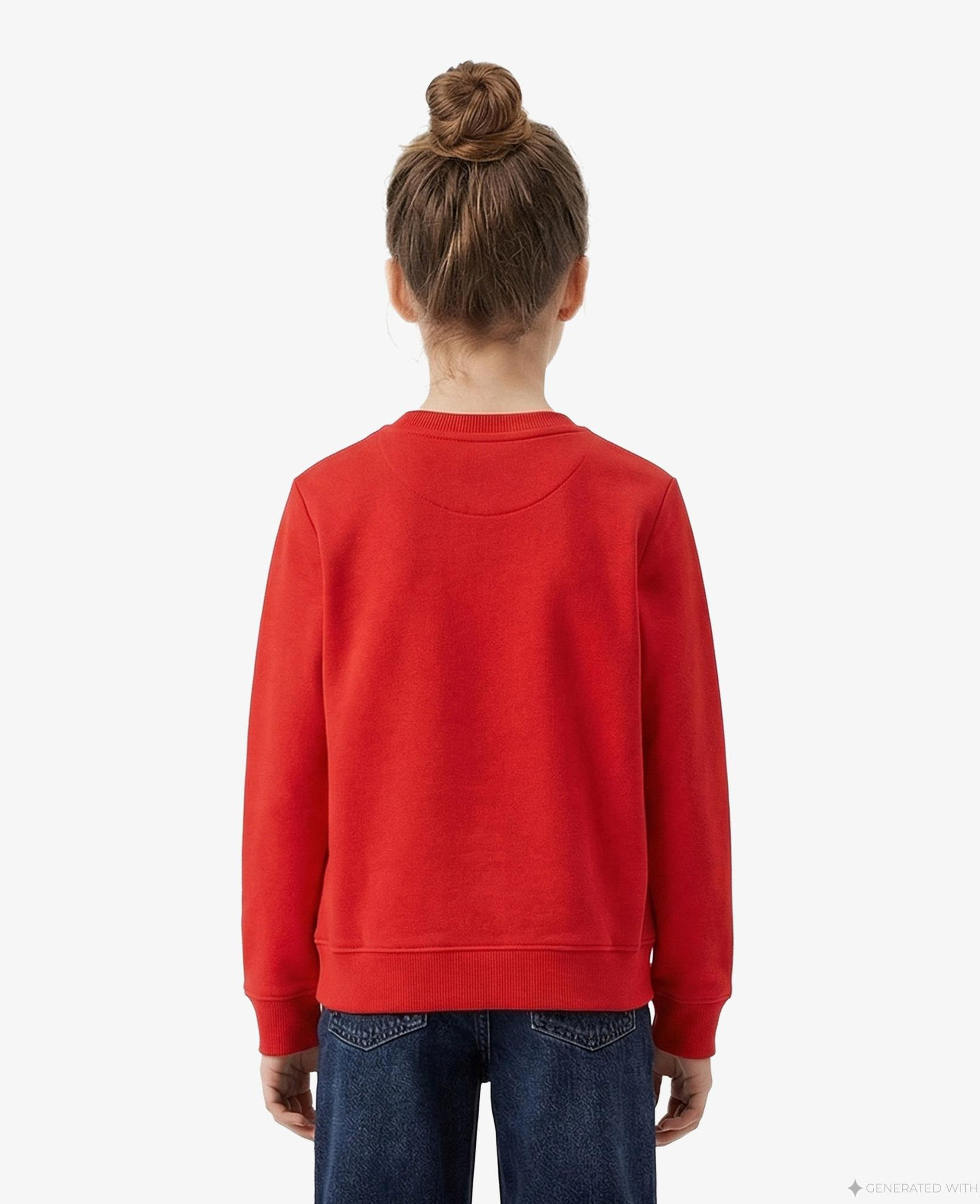 Calvin Klein Mono Mini Badge Çocuk Kırmızı Sweatshirt