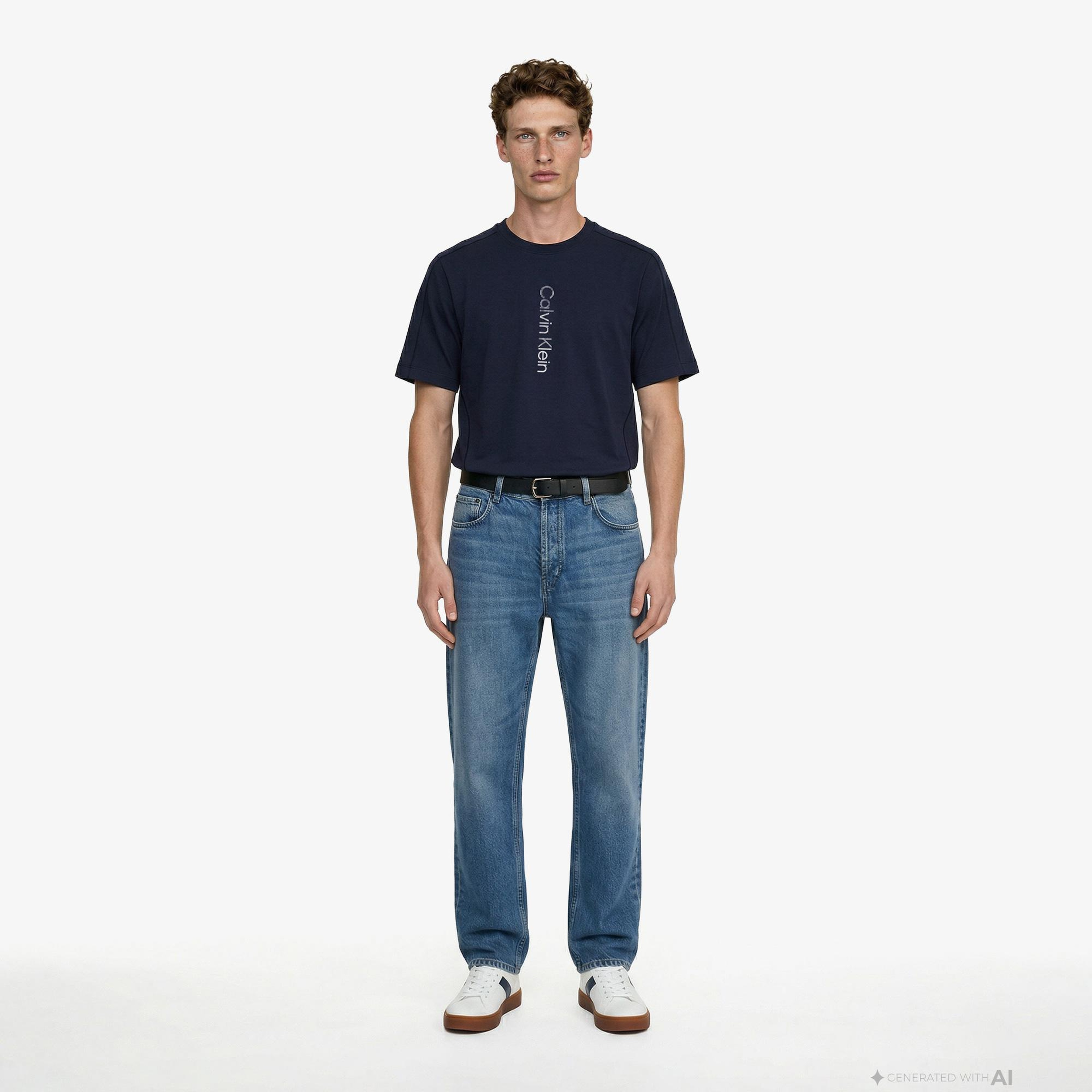 Calvin Klein Graphic Erkek Mavi T-Shirt