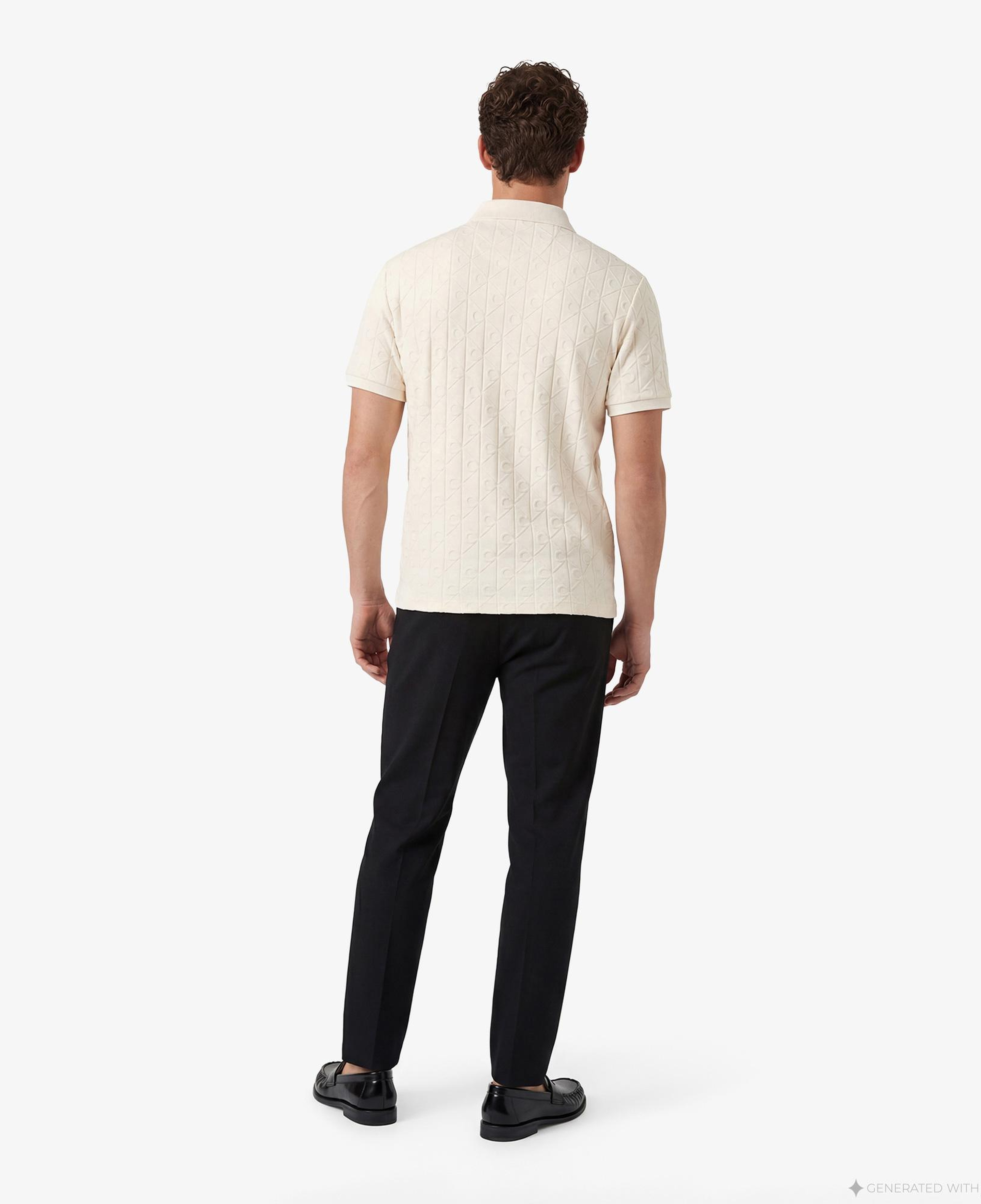 Calvin Klein Mercerized Emblem Jacquar Erkek Beyaz Polo