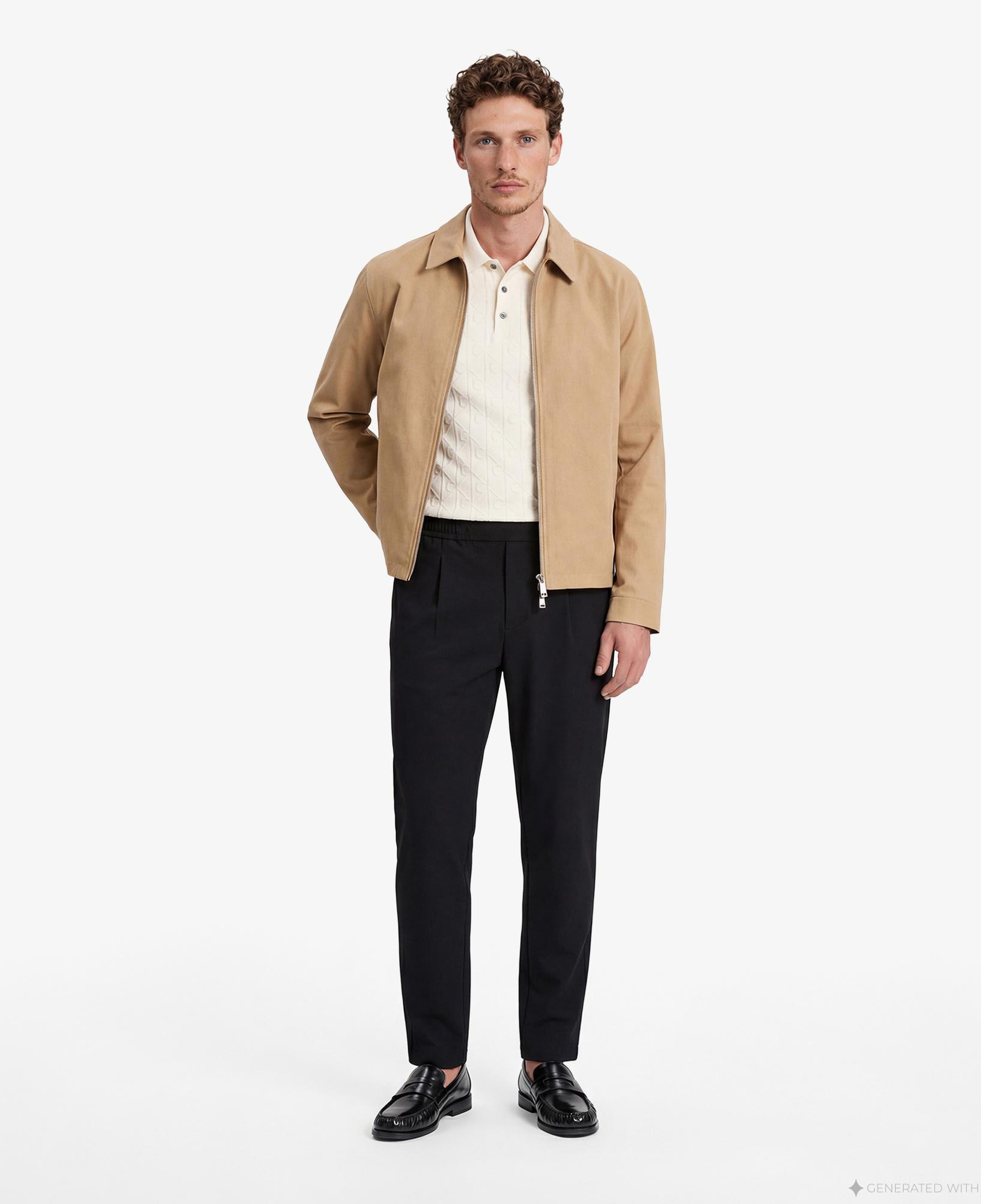 Calvin Klein Mercerized Emblem Jacquar Erkek Beyaz Polo